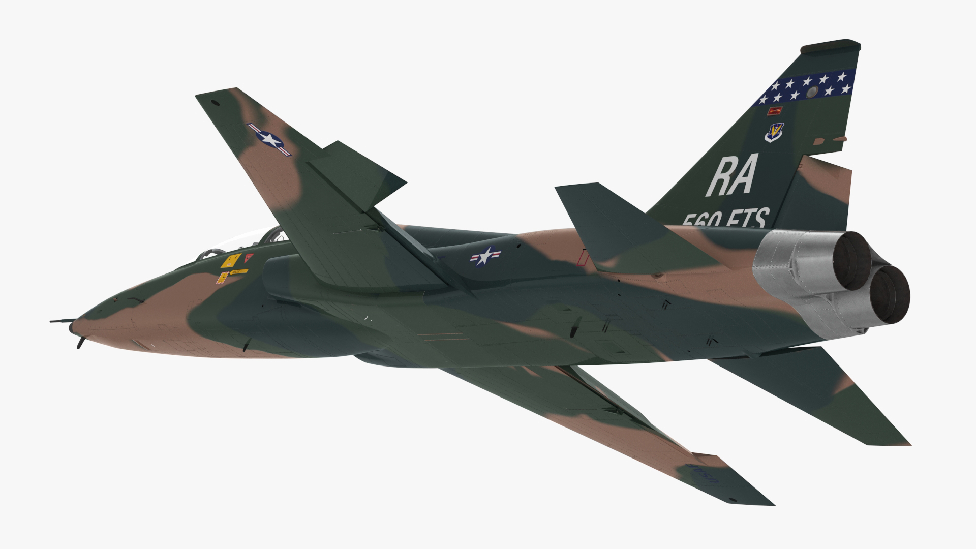 Trainer Jet Military T-38 Talon Camo Rigged for Cinema 4D 3D