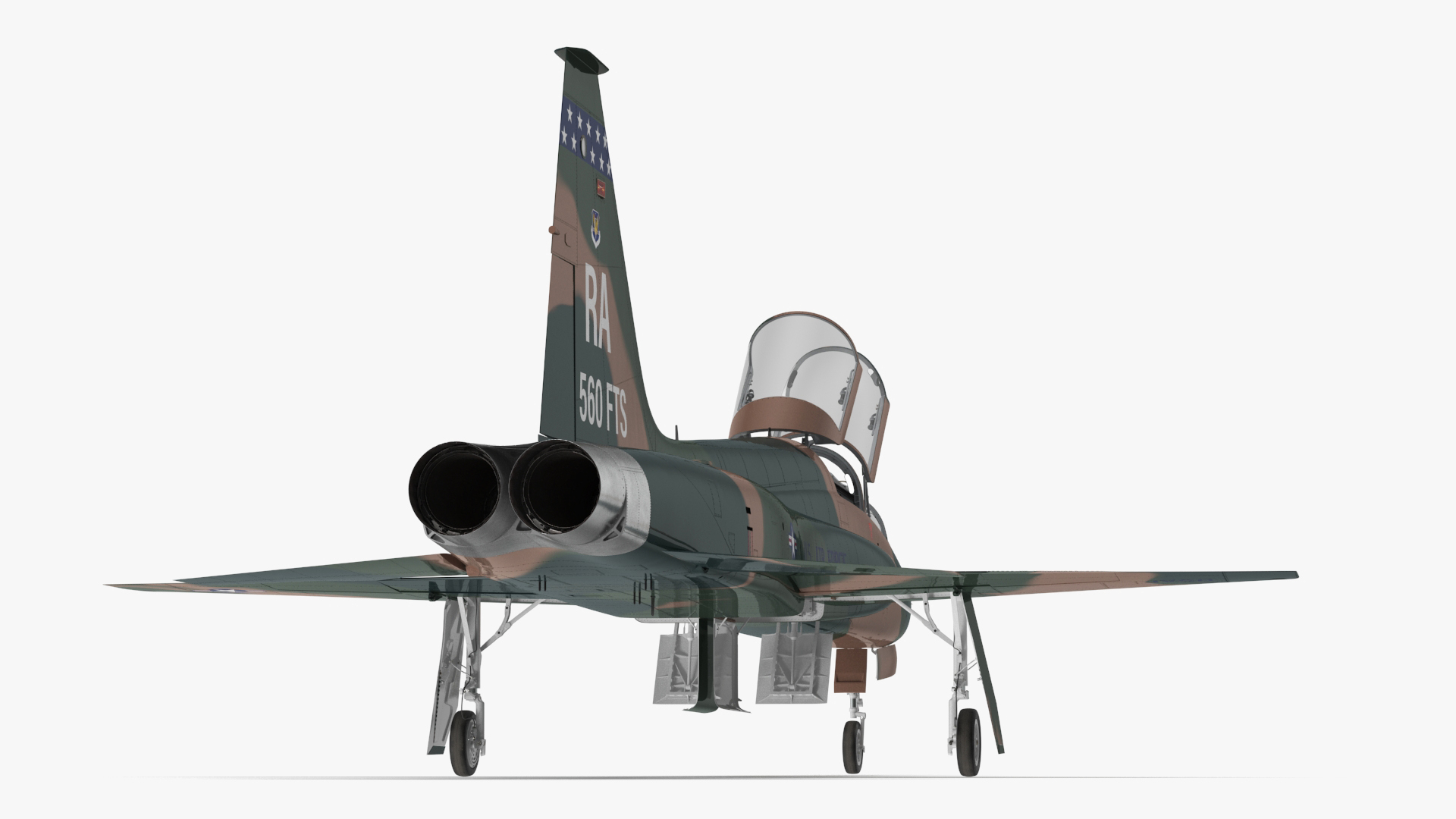 Trainer Jet Military T-38 Talon Camo Rigged for Cinema 4D 3D