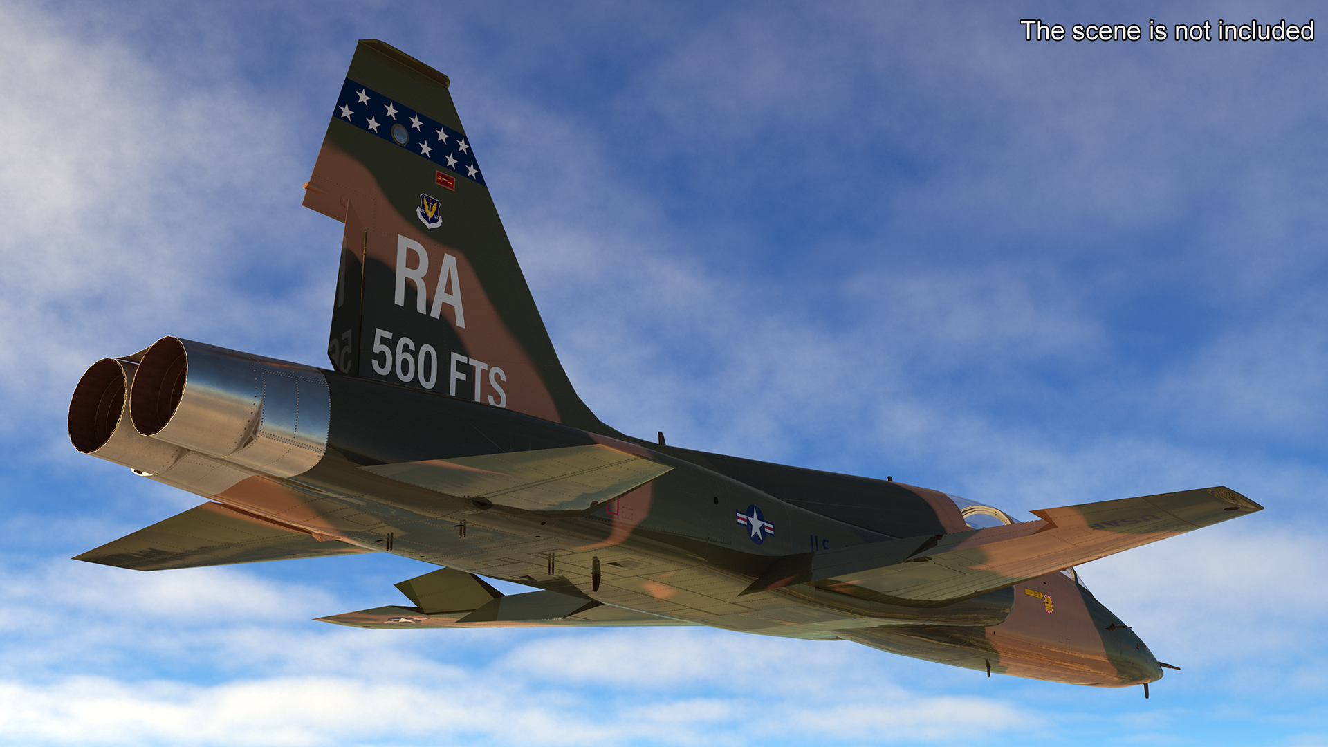 Trainer Jet Military T-38 Talon Camo Rigged for Cinema 4D 3D