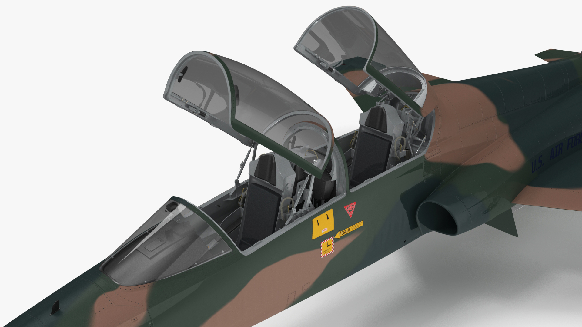 Trainer Jet Military T-38 Talon Camo Rigged for Cinema 4D 3D