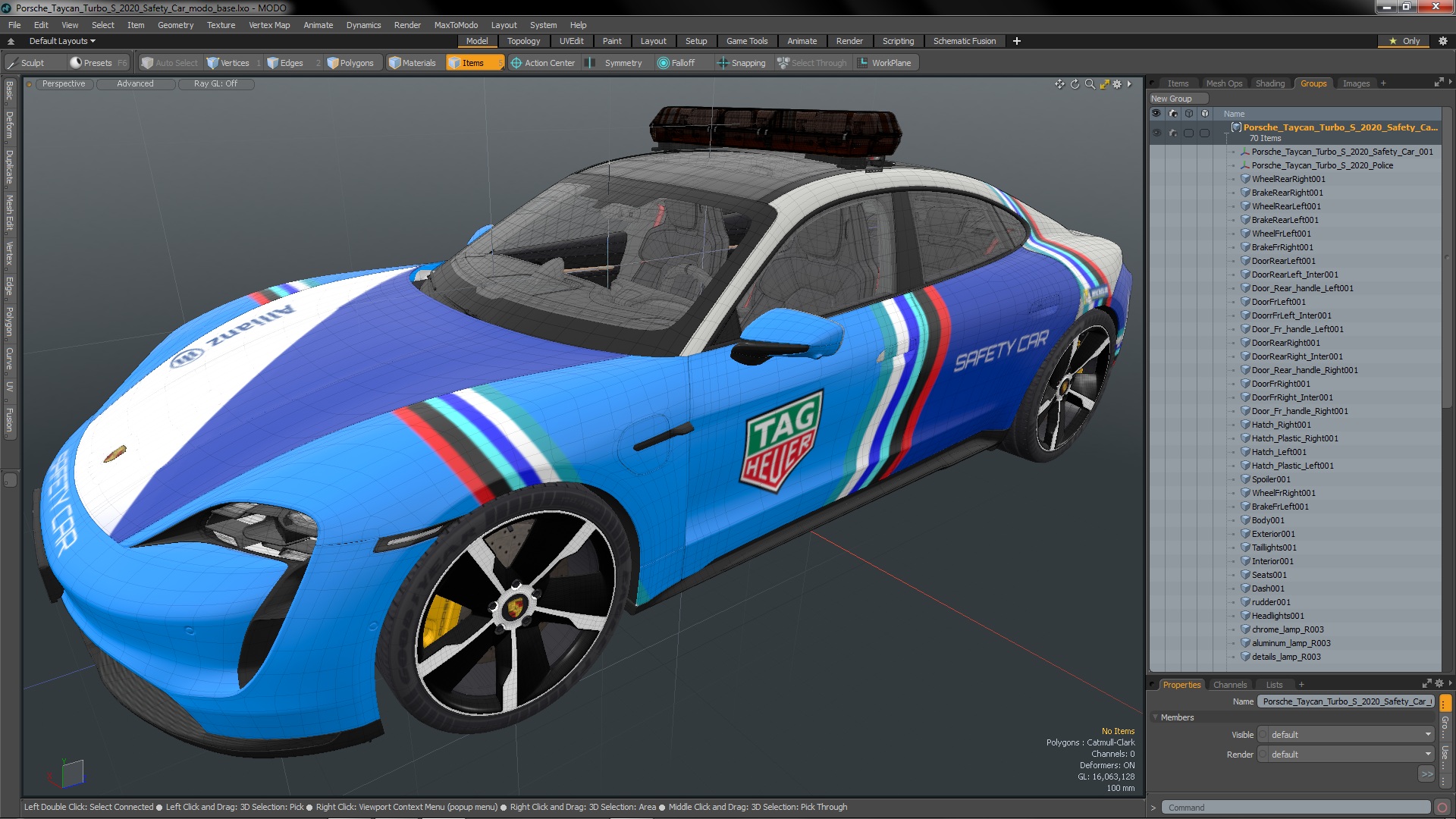 3D Porsche Taycan Turbo S 2020 Safety Car model