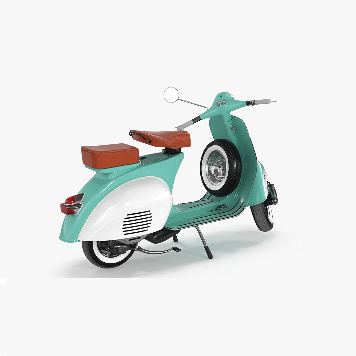 Vintage Scooter Vespa 125 Green Rigged for Maya 3D