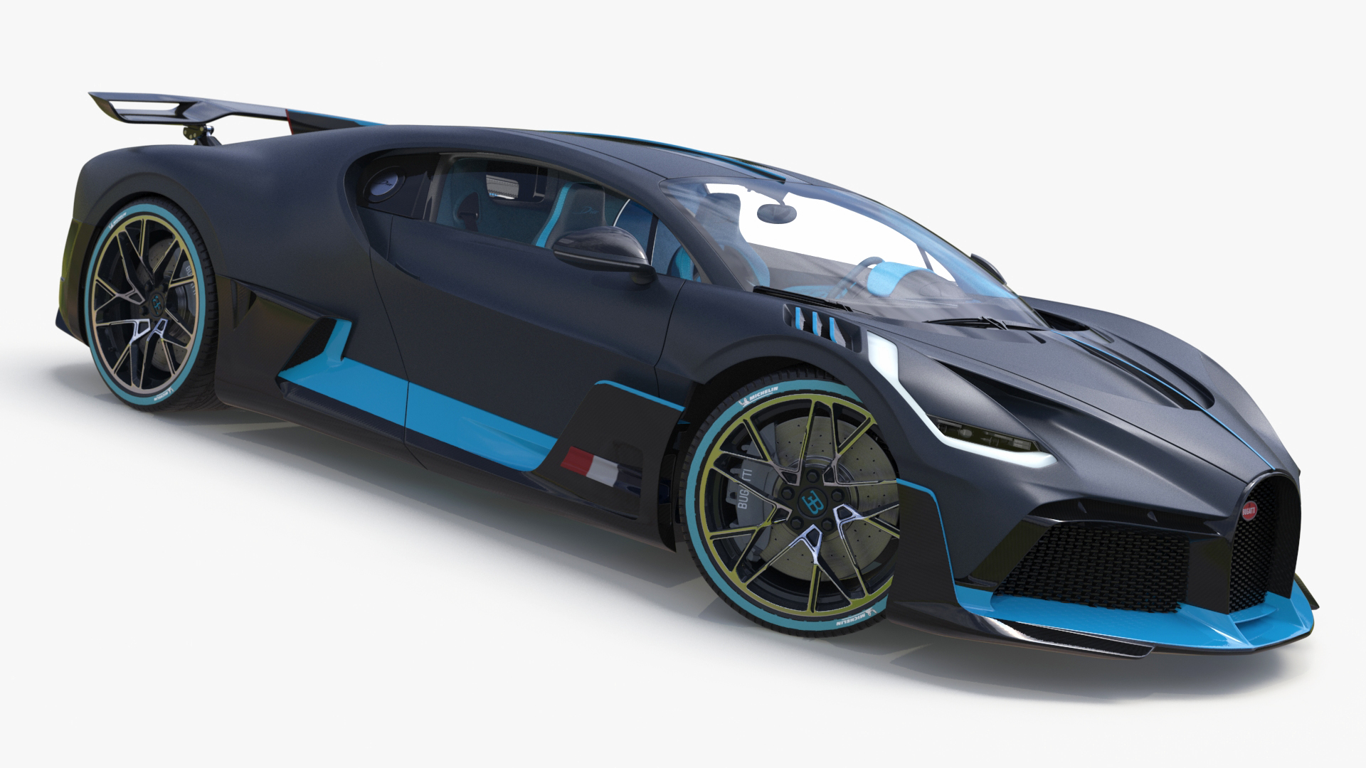 Bugatti Divo Titanium Liquid Silver Rigged 3D