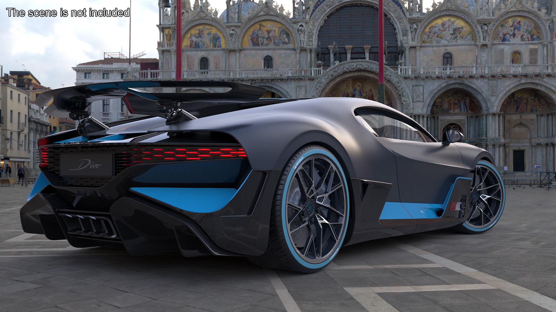 Bugatti Divo Titanium Liquid Silver Rigged 3D