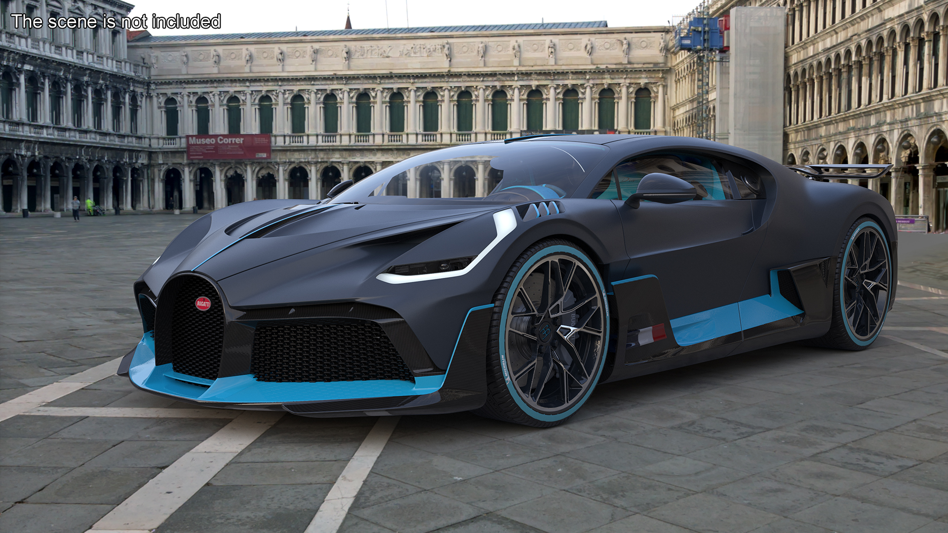 Bugatti Divo Titanium Liquid Silver Rigged 3D