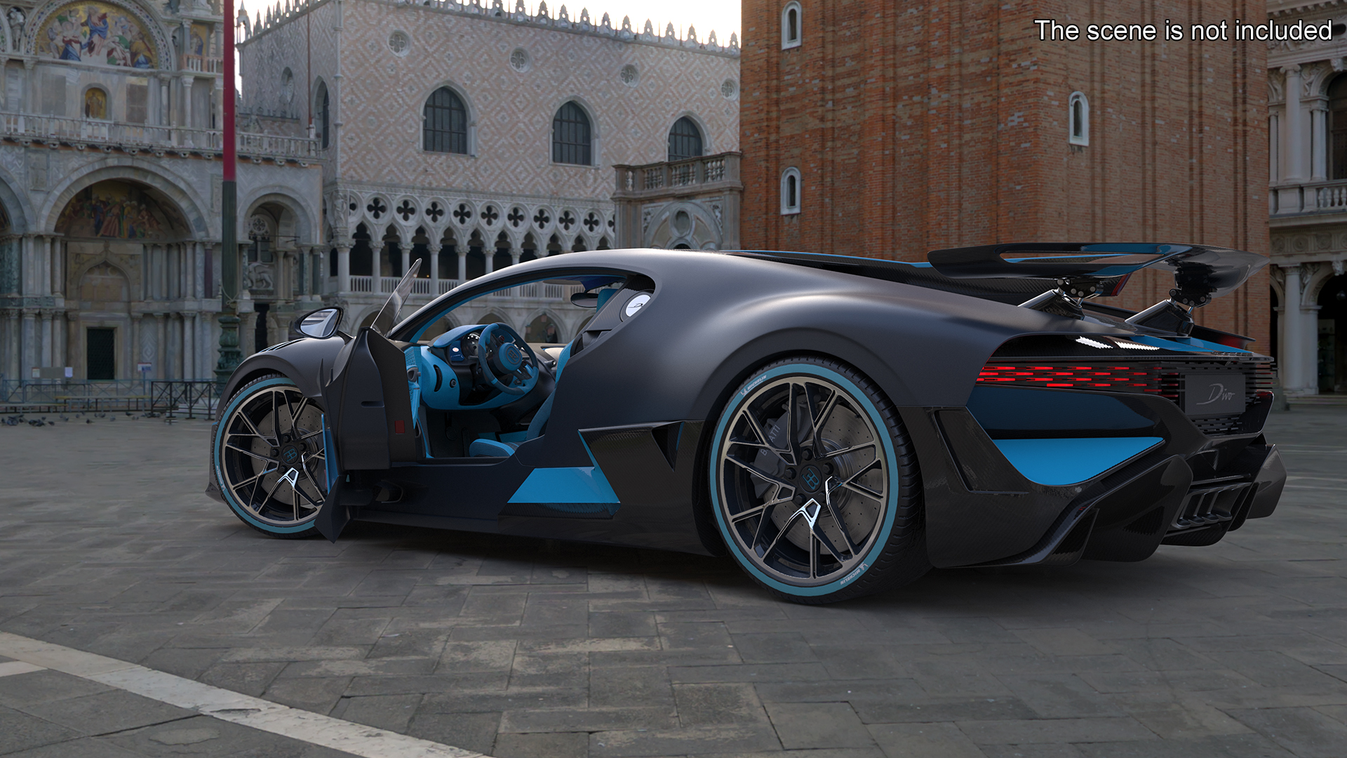 Bugatti Divo Titanium Liquid Silver Rigged 3D