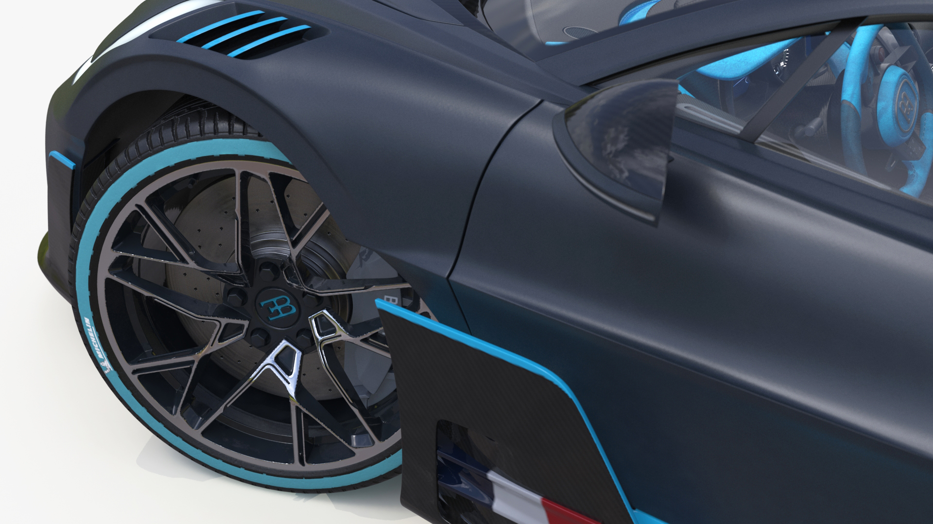 Bugatti Divo Titanium Liquid Silver Rigged 3D
