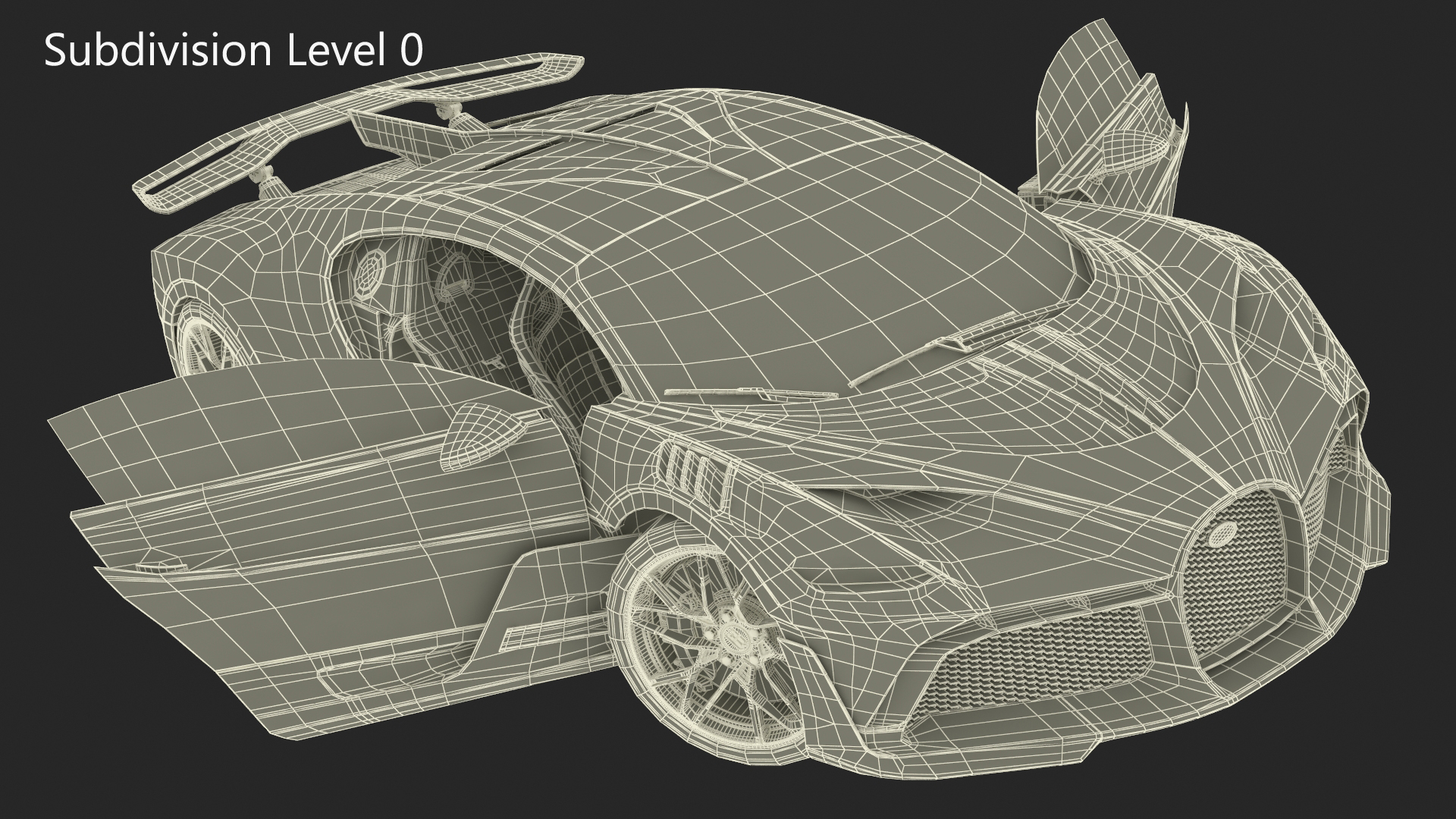 Bugatti Divo Titanium Liquid Silver Rigged 3D