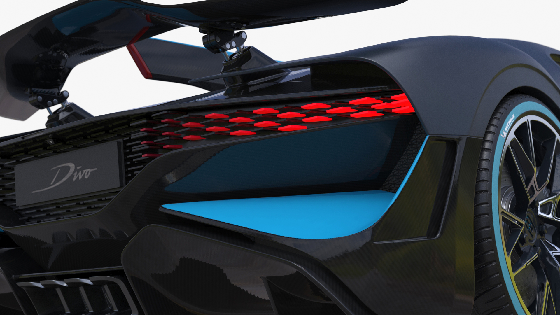Bugatti Divo Titanium Liquid Silver Rigged 3D