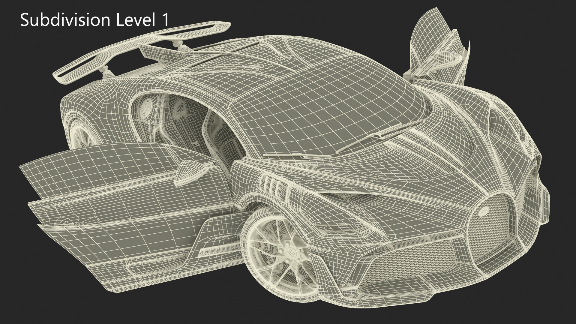 Bugatti Divo Titanium Liquid Silver Rigged 3D