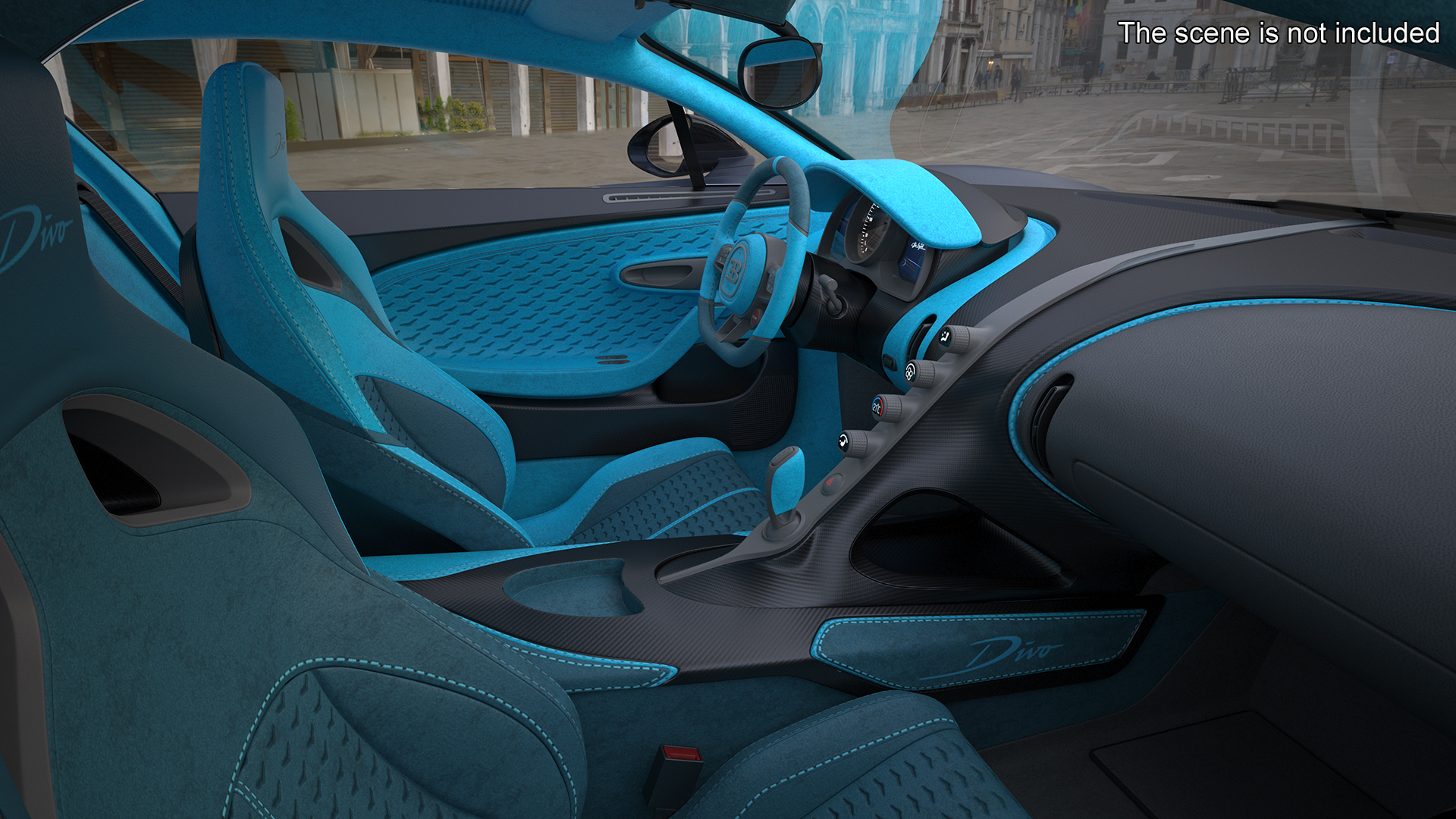 Bugatti Divo Titanium Liquid Silver Rigged 3D