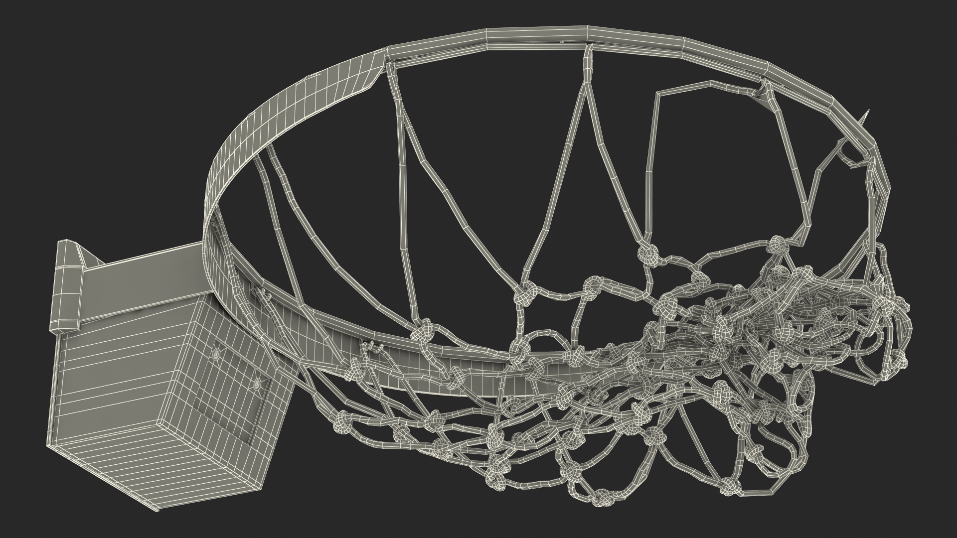 3D Animated Basketball Falls Through the Net