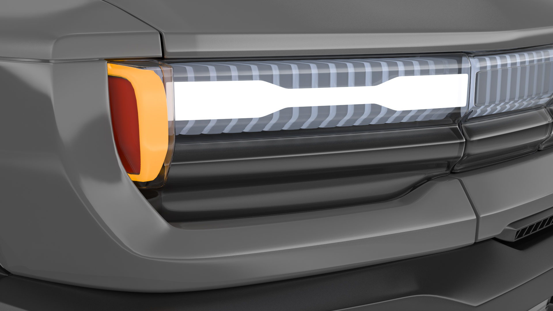 3D model Luxury Electric Pickup Truck Gray Rigged
