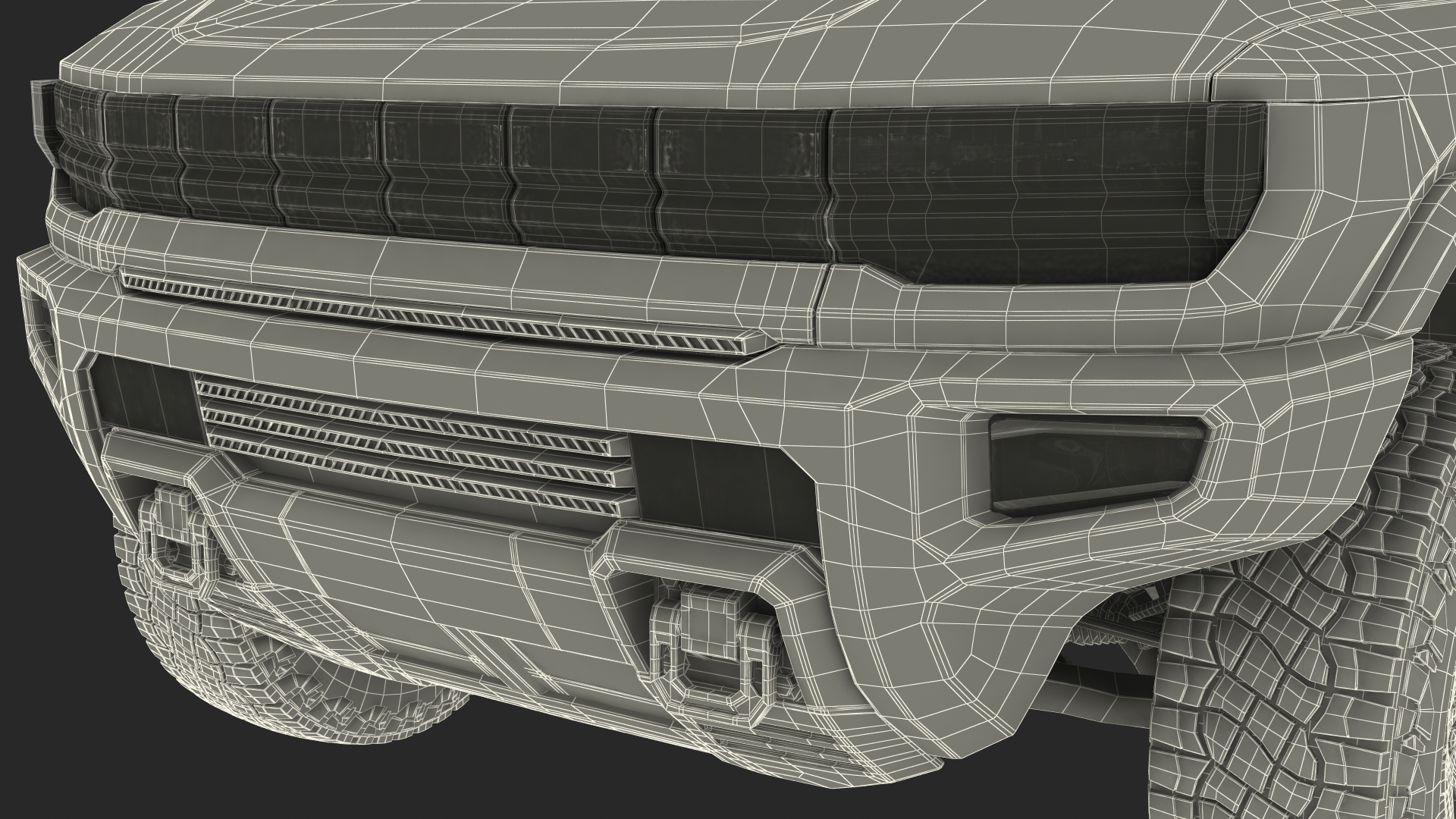 3D model Luxury Electric Pickup Truck Gray Rigged