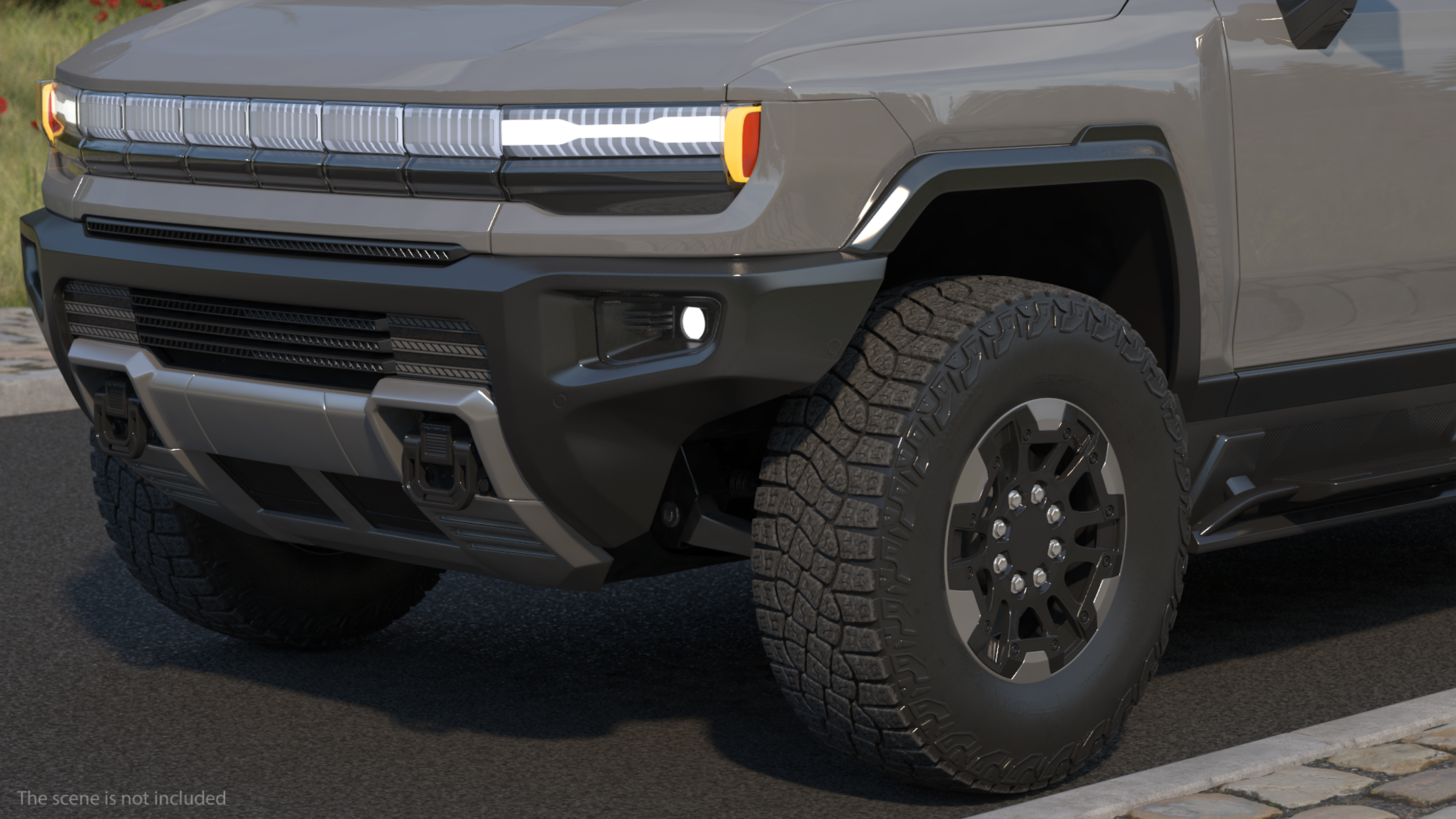 3D model Luxury Electric Pickup Truck Gray Rigged
