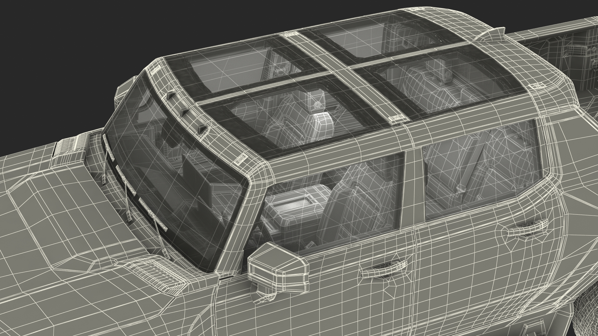 3D model Luxury Electric Pickup Truck Gray Rigged