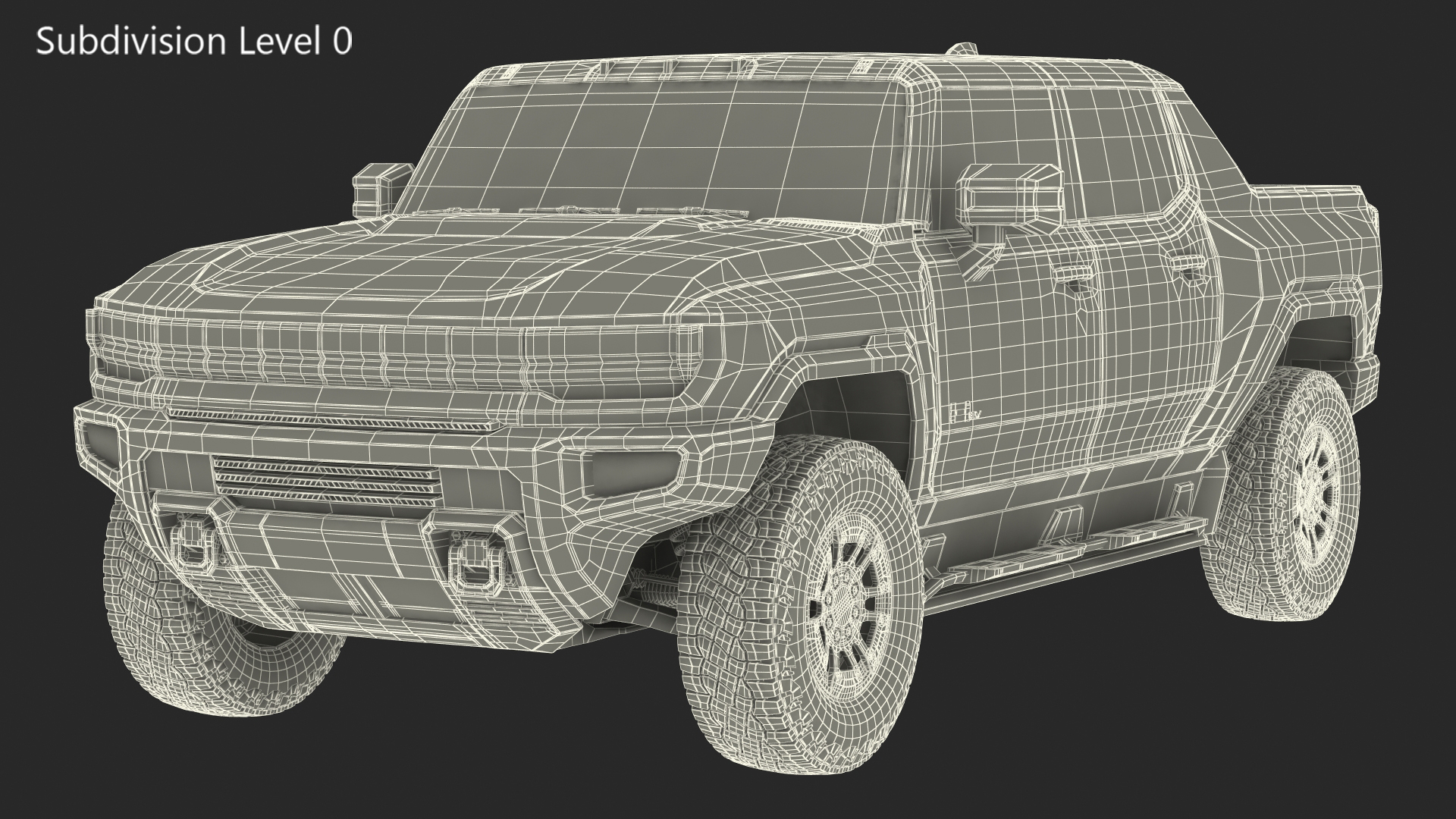 3D model Luxury Electric Pickup Truck Gray Rigged