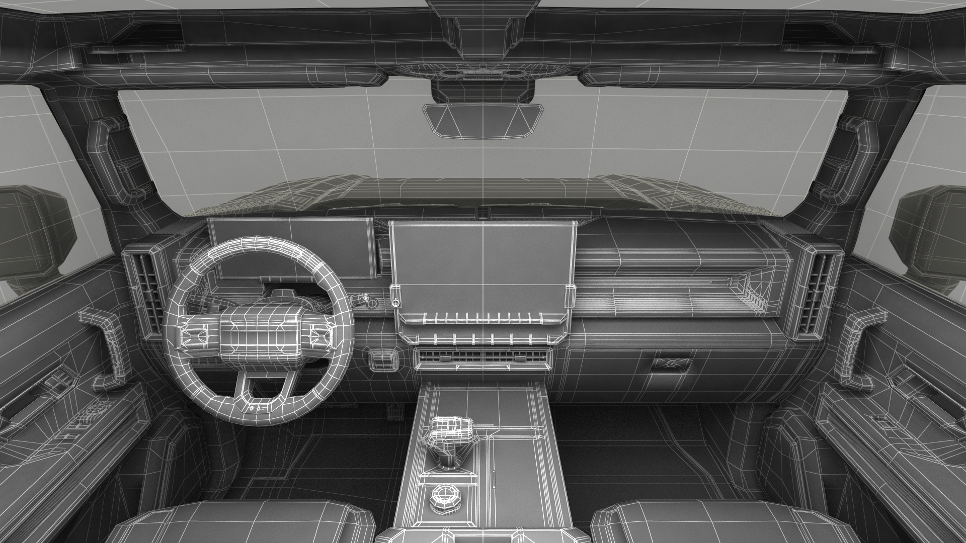 3D model Luxury Electric Pickup Truck Gray Rigged