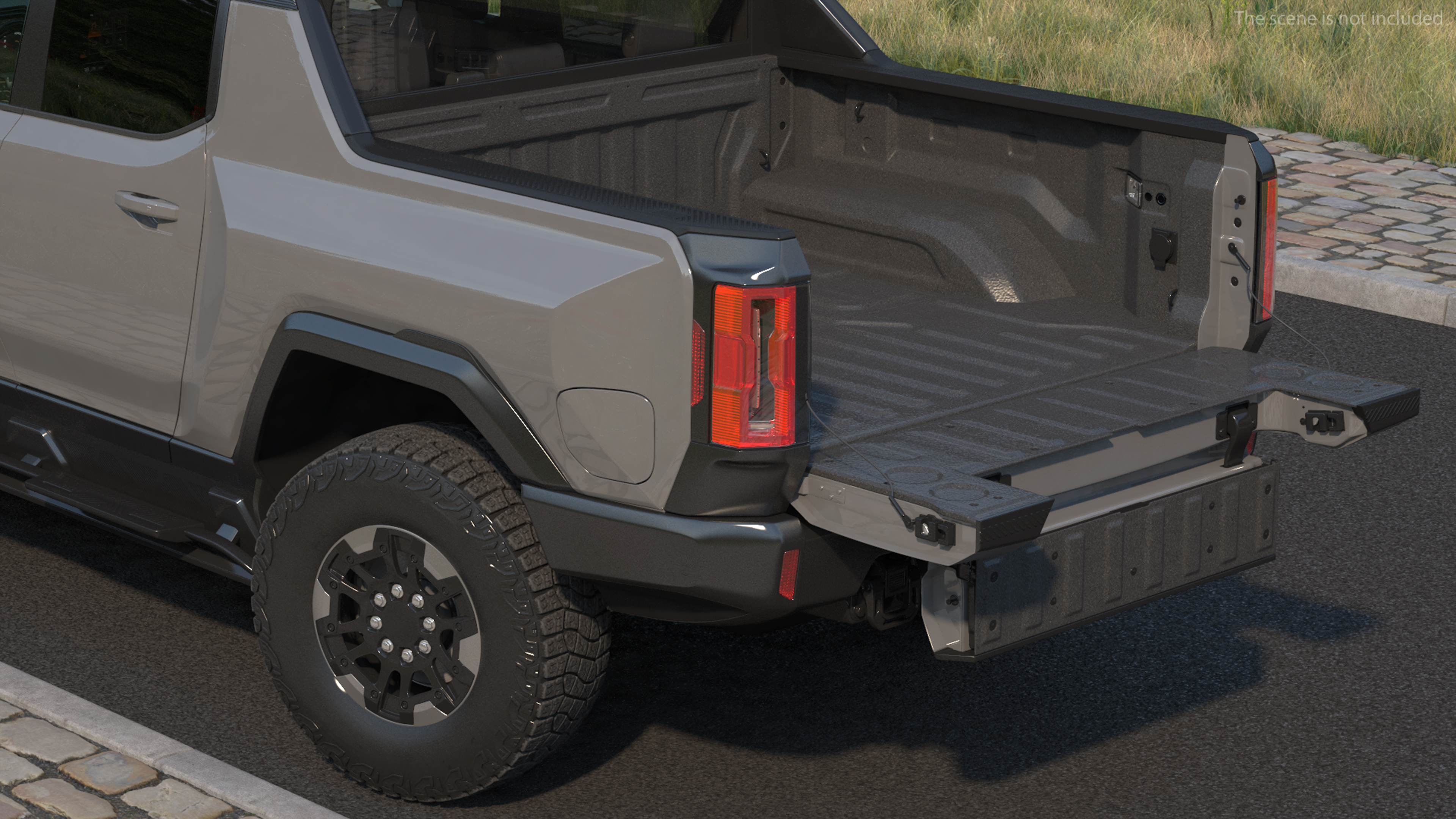 3D model Luxury Electric Pickup Truck Gray Rigged