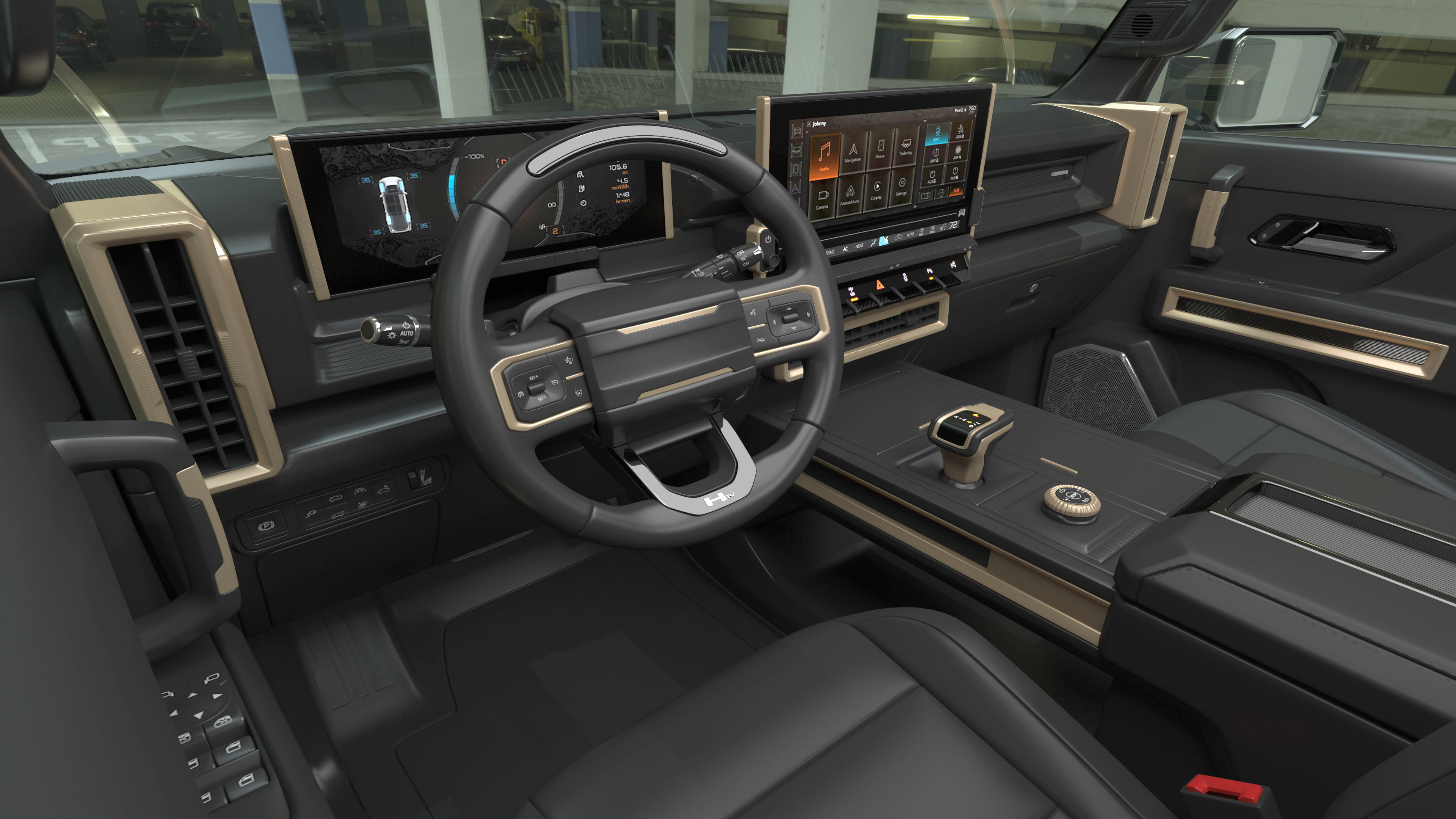 3D model Luxury Electric Pickup Truck Gray Rigged