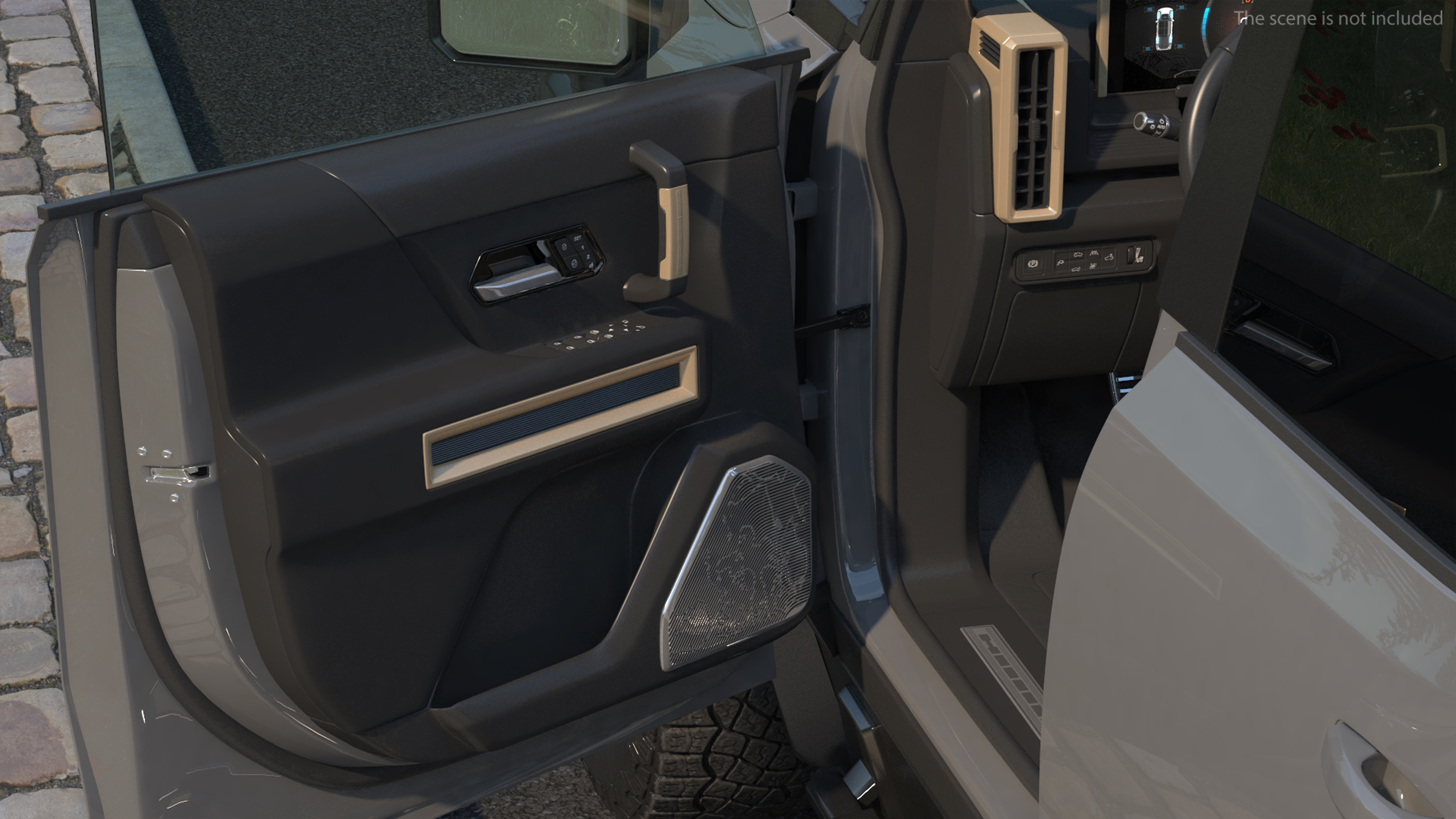 3D model Luxury Electric Pickup Truck Gray Rigged
