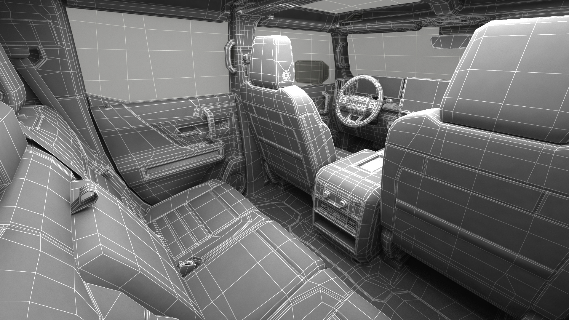 3D model Luxury Electric Pickup Truck Gray Rigged