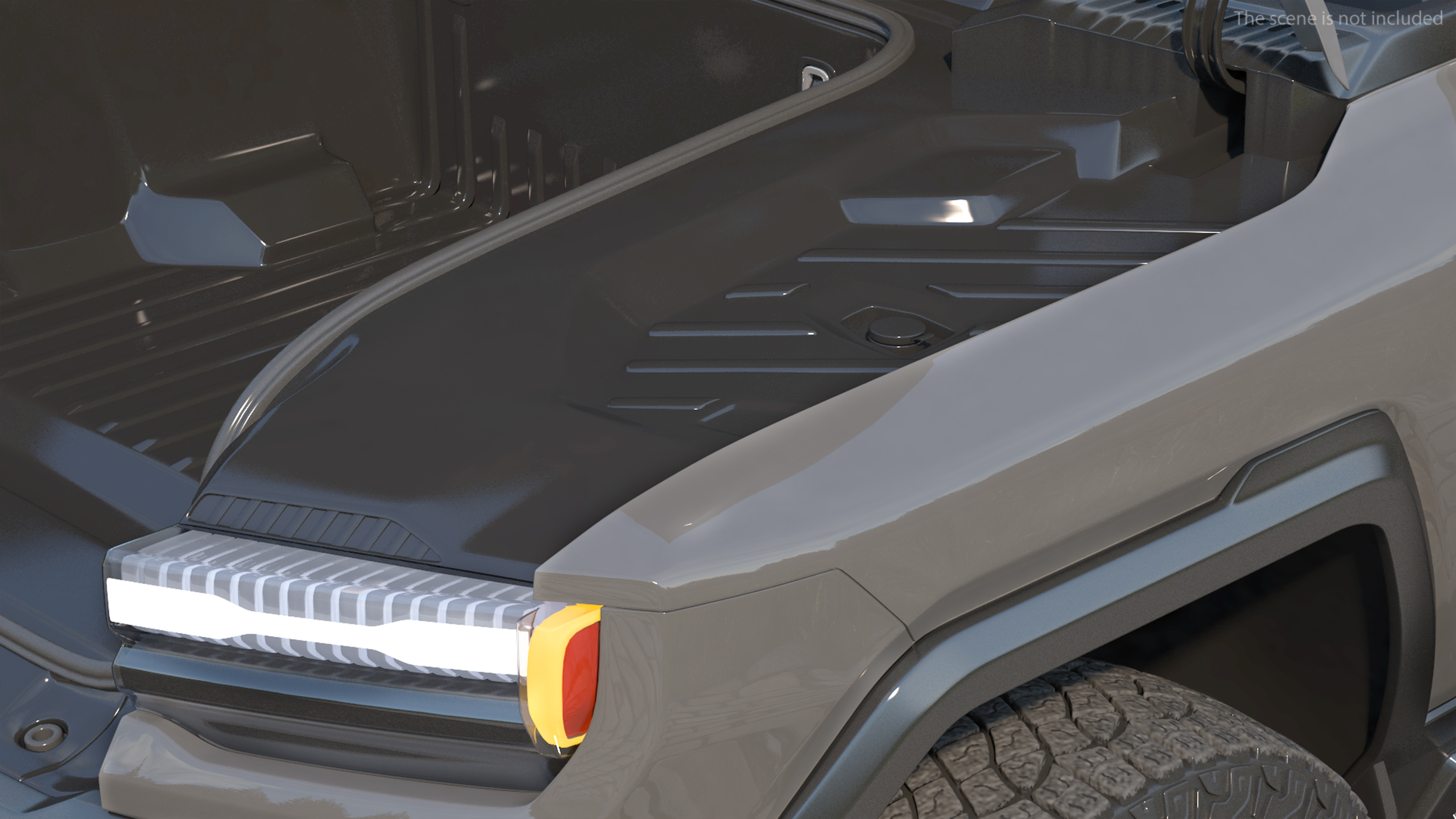 3D model Luxury Electric Pickup Truck Gray Rigged