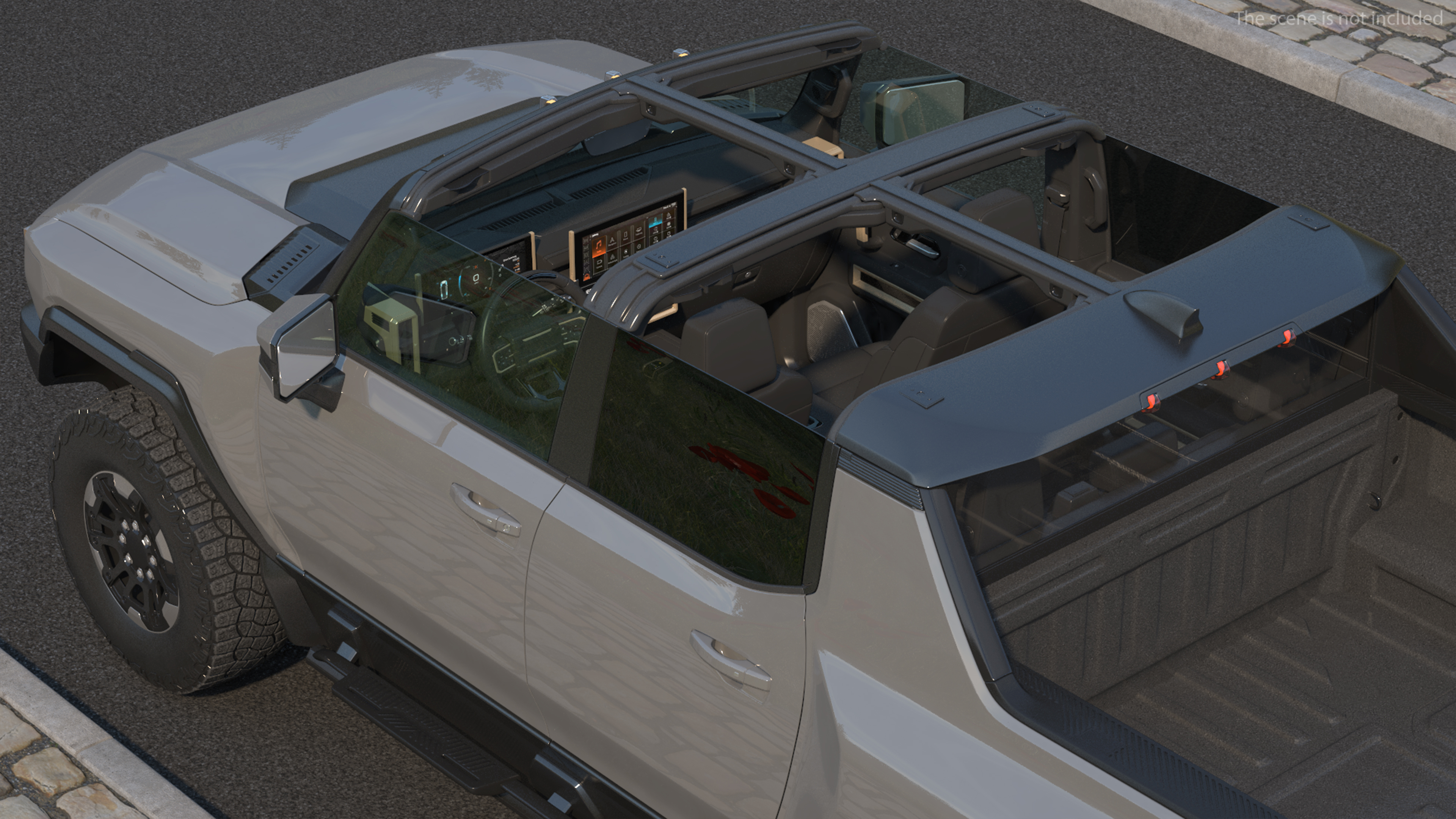 3D model Luxury Electric Pickup Truck Gray Rigged