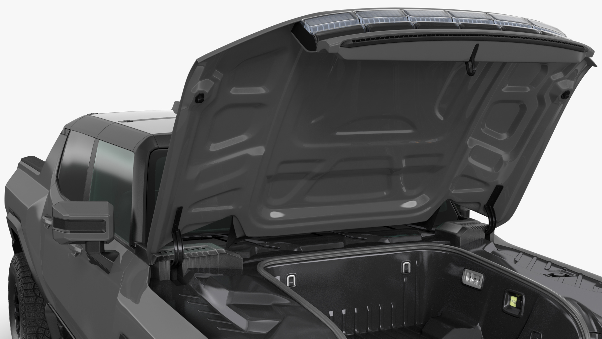 3D model Luxury Electric Pickup Truck Gray Rigged