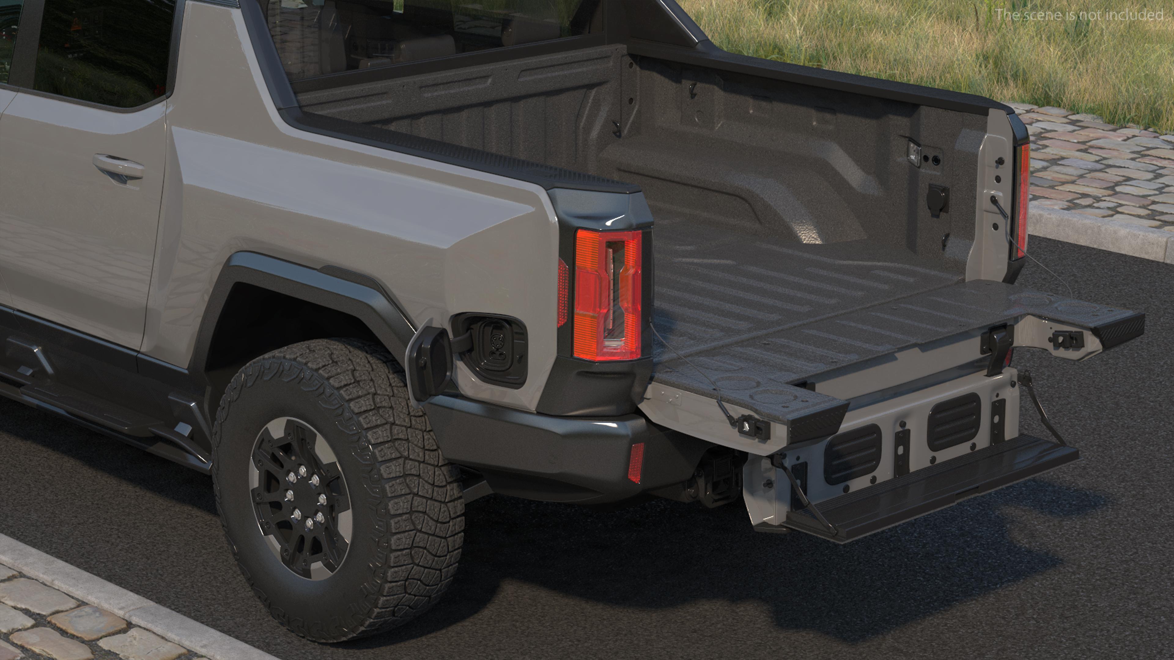 3D model Luxury Electric Pickup Truck Gray Rigged