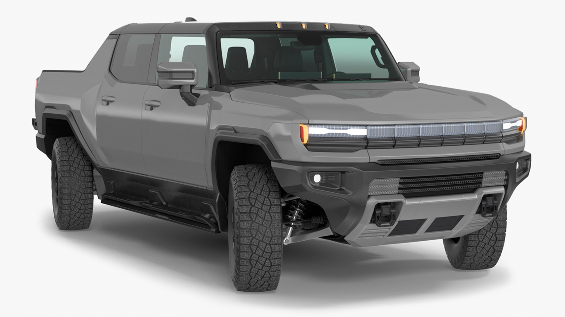 3D model Luxury Electric Pickup Truck Gray Rigged