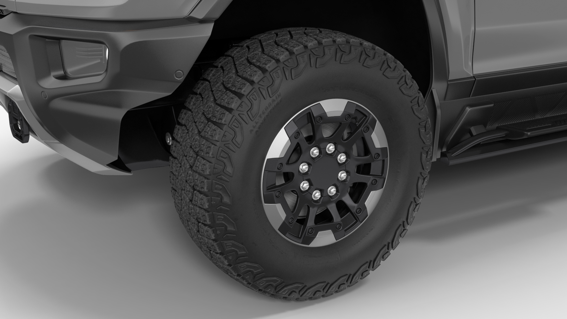 3D model Luxury Electric Pickup Truck Gray Rigged