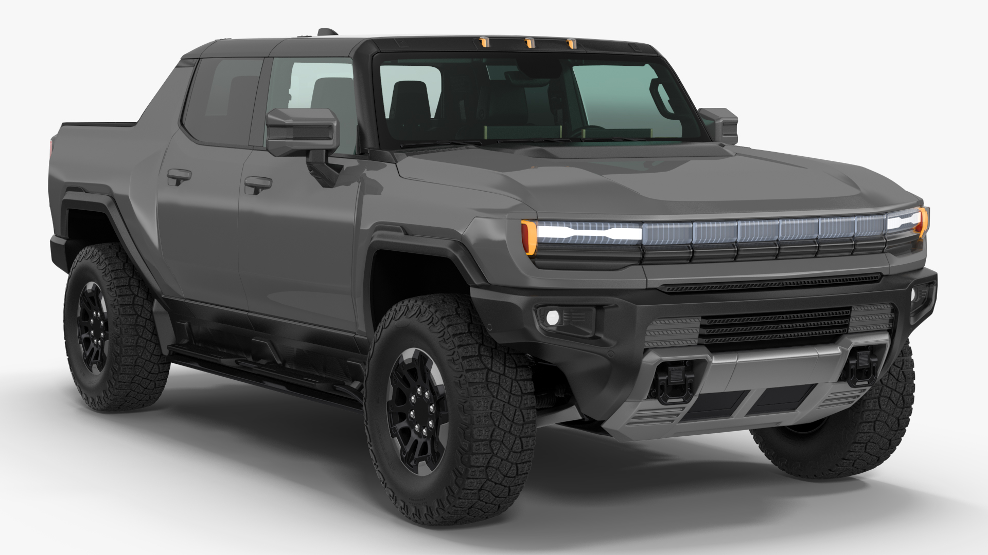 3D model Luxury Electric Pickup Truck Gray Rigged