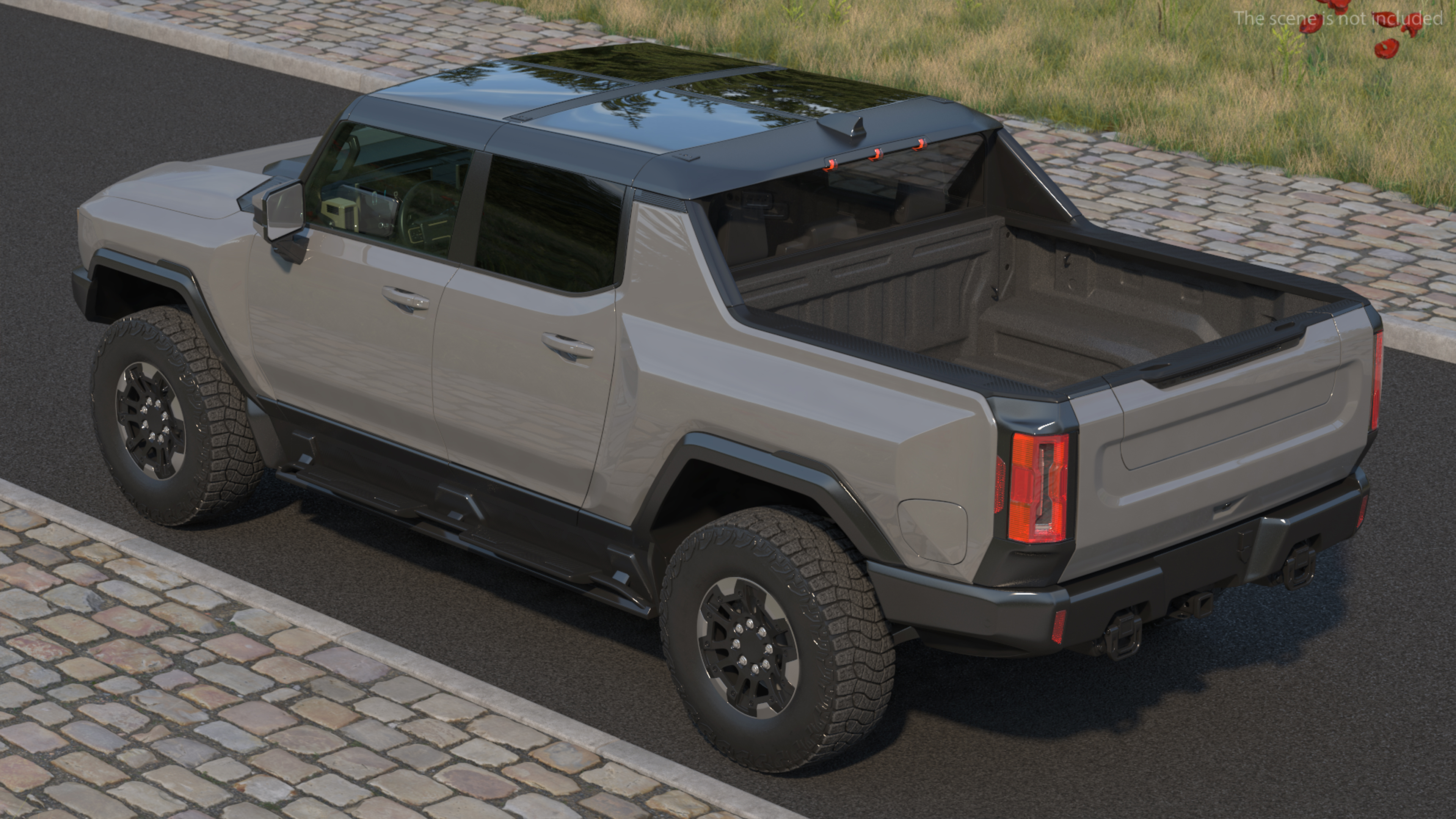 3D model Luxury Electric Pickup Truck Gray Rigged