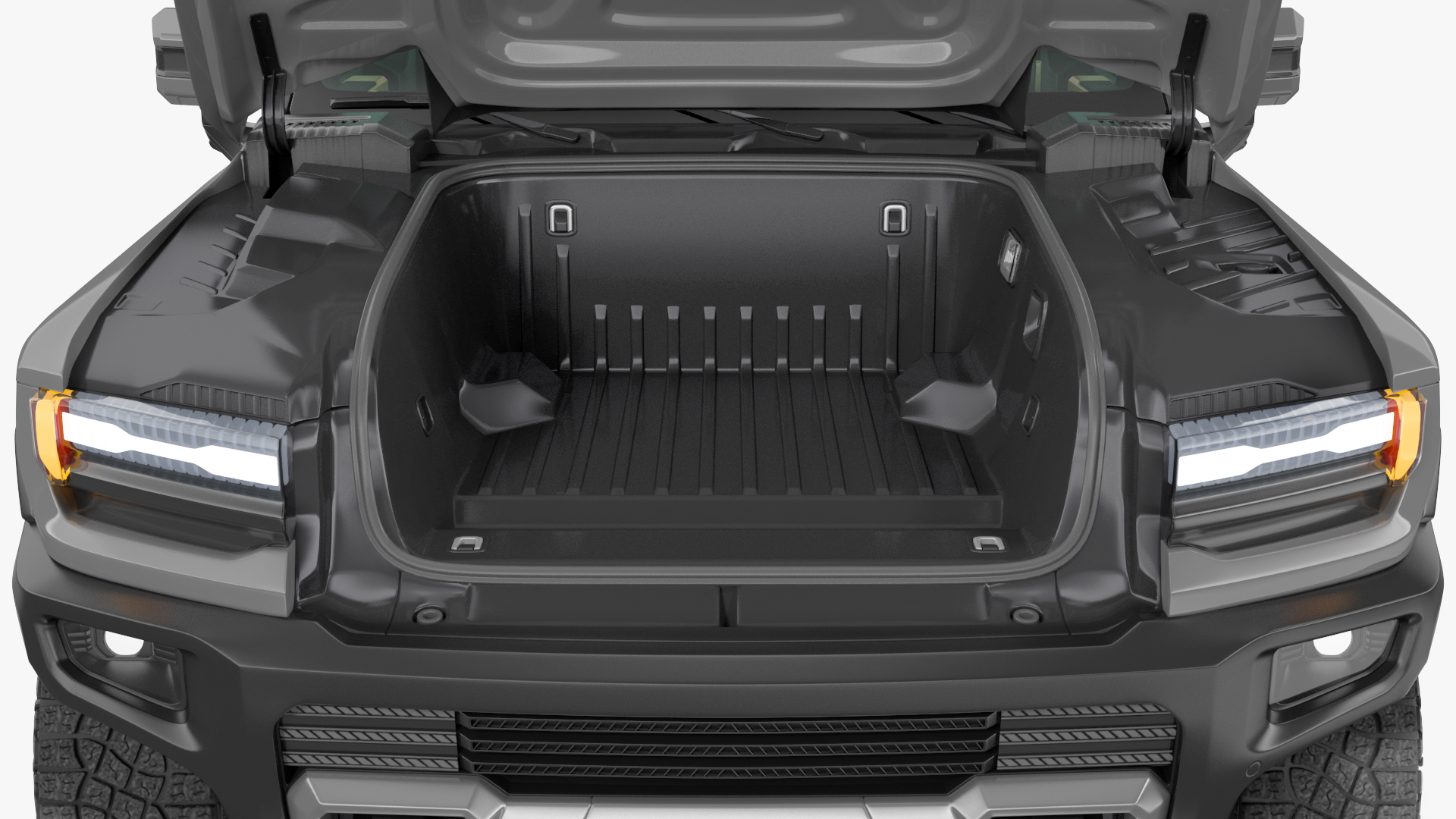 3D model Luxury Electric Pickup Truck Gray Rigged