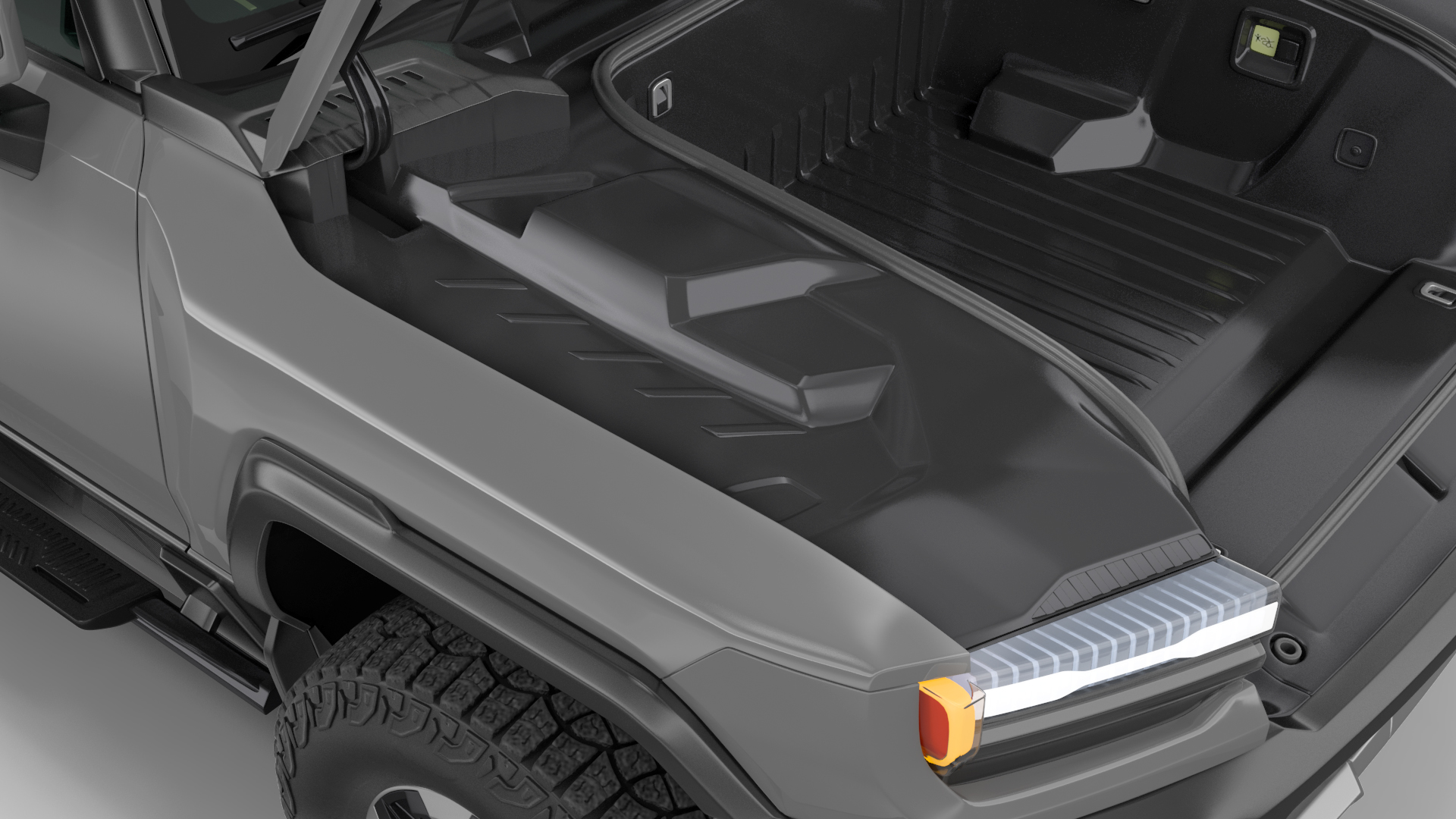 3D model Luxury Electric Pickup Truck Gray Rigged