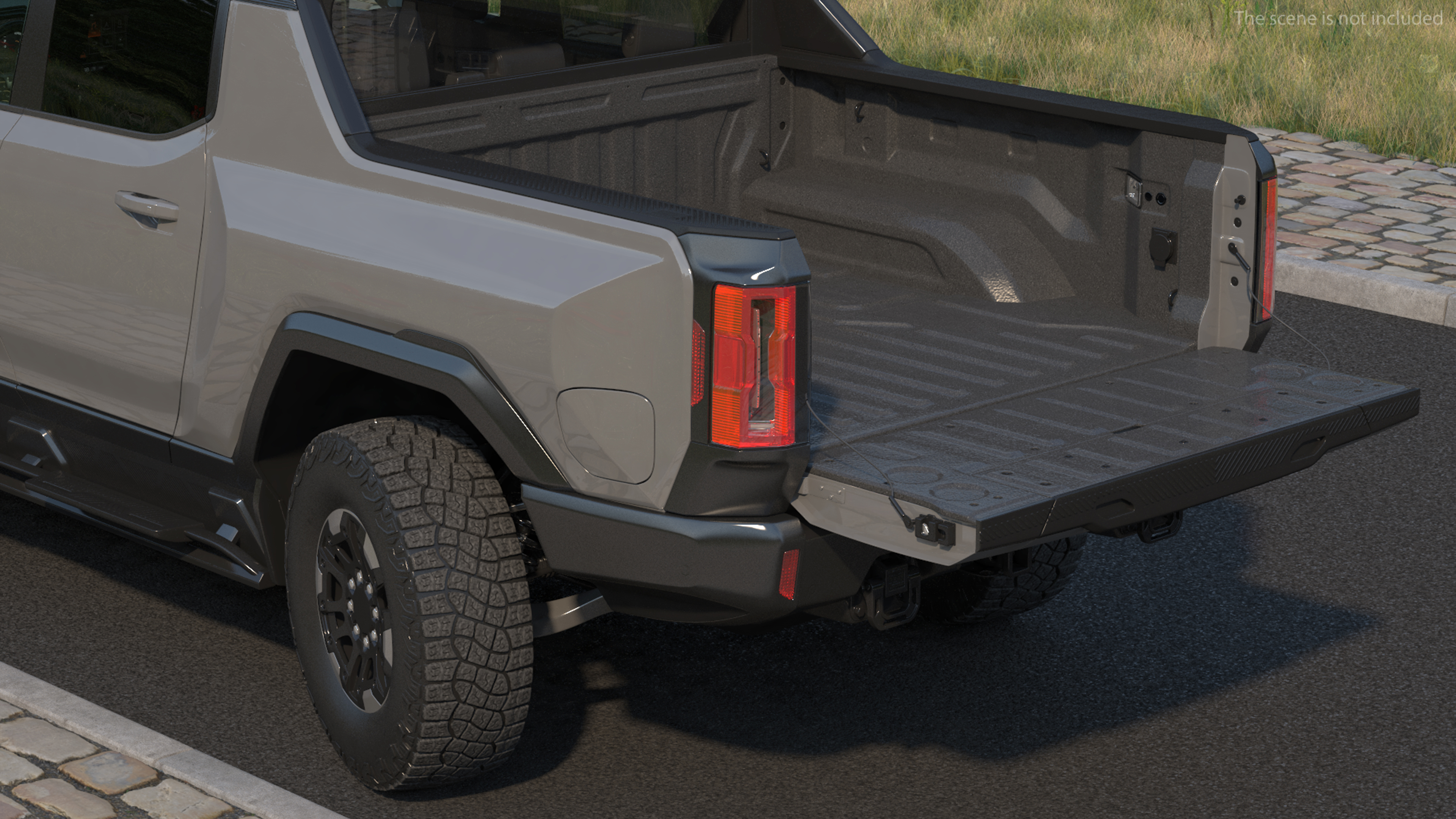 3D model Luxury Electric Pickup Truck Gray Rigged