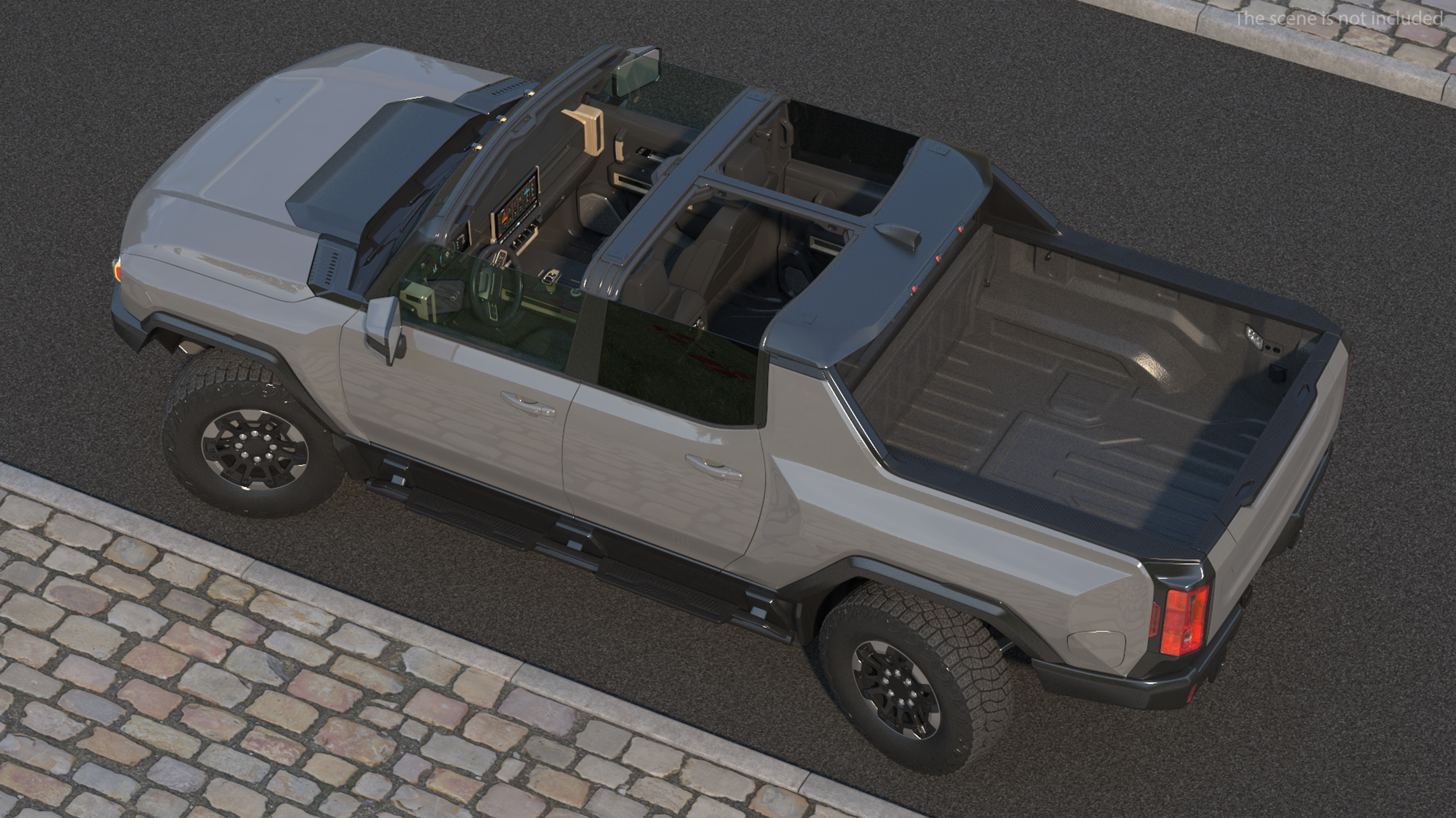 3D model Luxury Electric Pickup Truck Gray Rigged