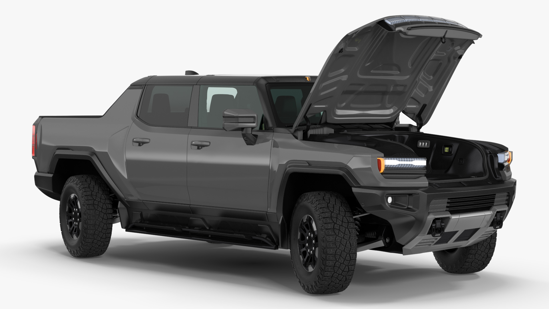 3D model Luxury Electric Pickup Truck Gray Rigged