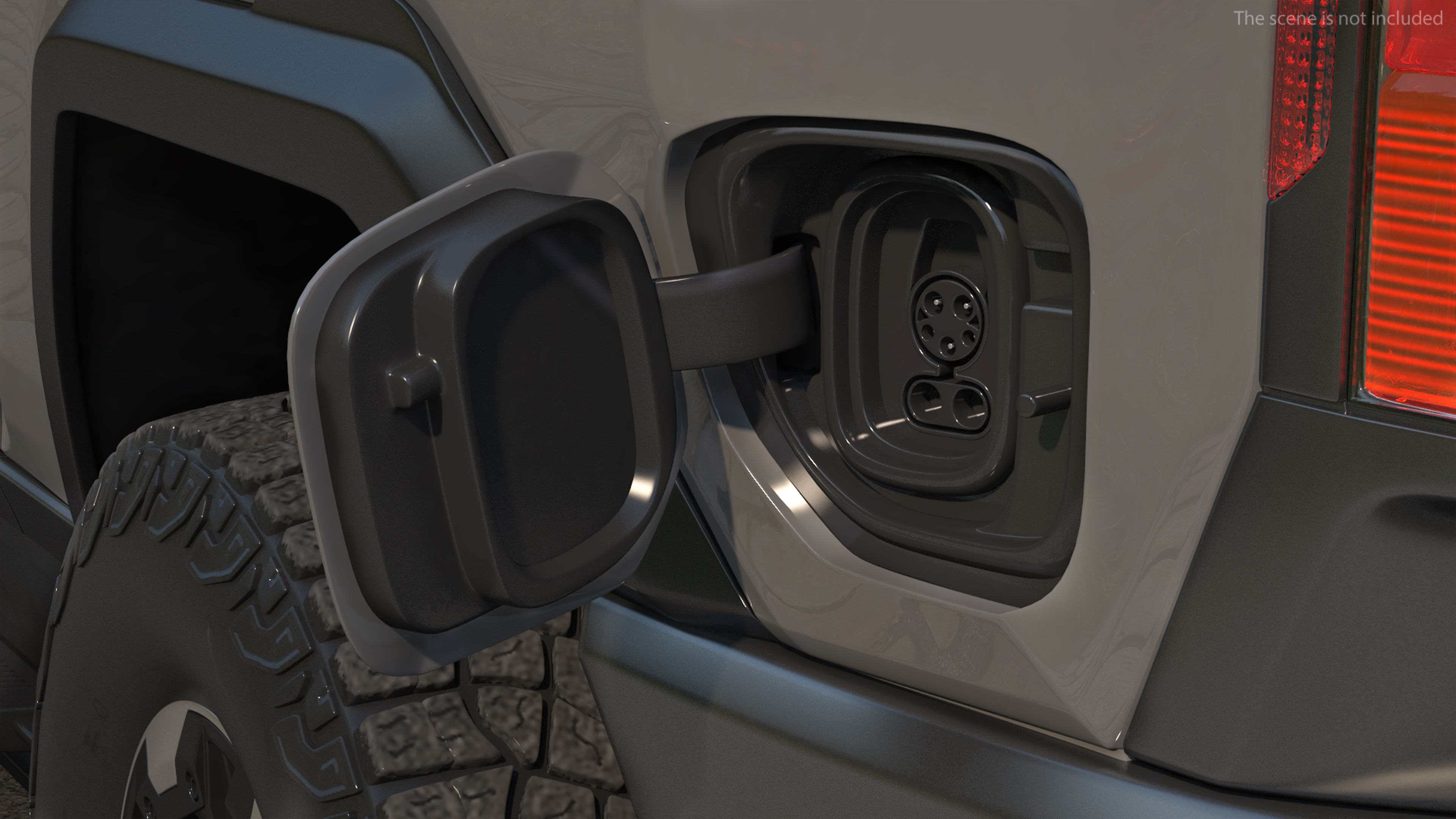3D model Luxury Electric Pickup Truck Gray Rigged