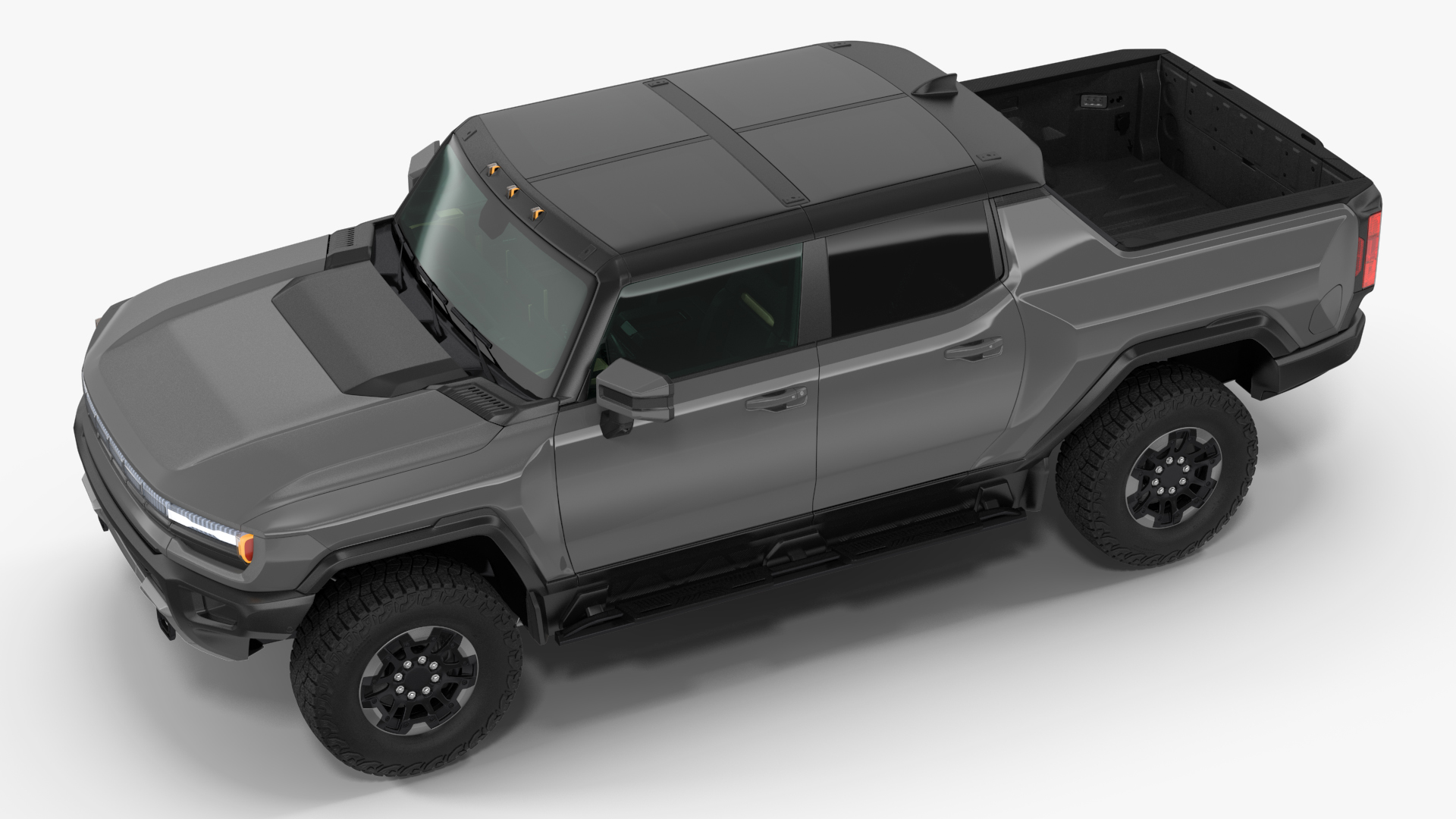 3D model Luxury Electric Pickup Truck Gray Rigged