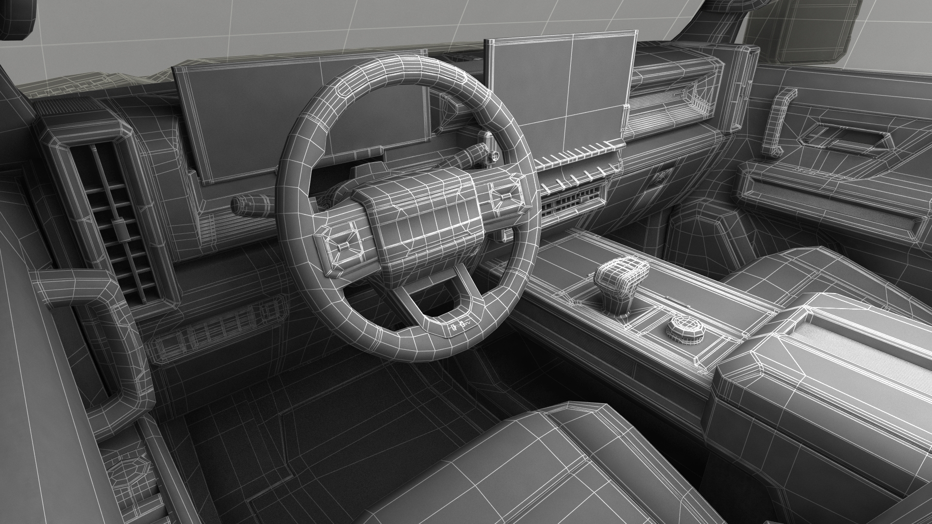 3D model Luxury Electric Pickup Truck Gray Rigged