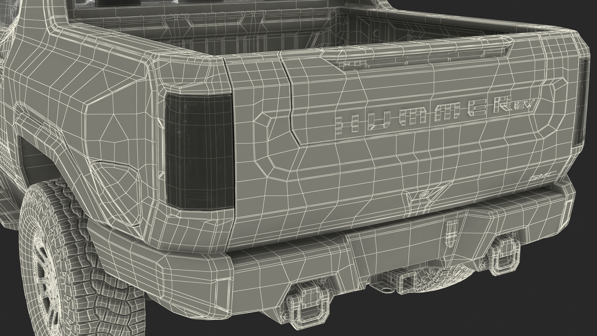 3D model Luxury Electric Pickup Truck Gray Rigged