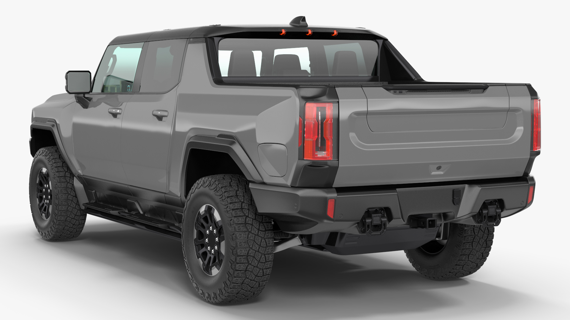 3D model Luxury Electric Pickup Truck Gray Rigged