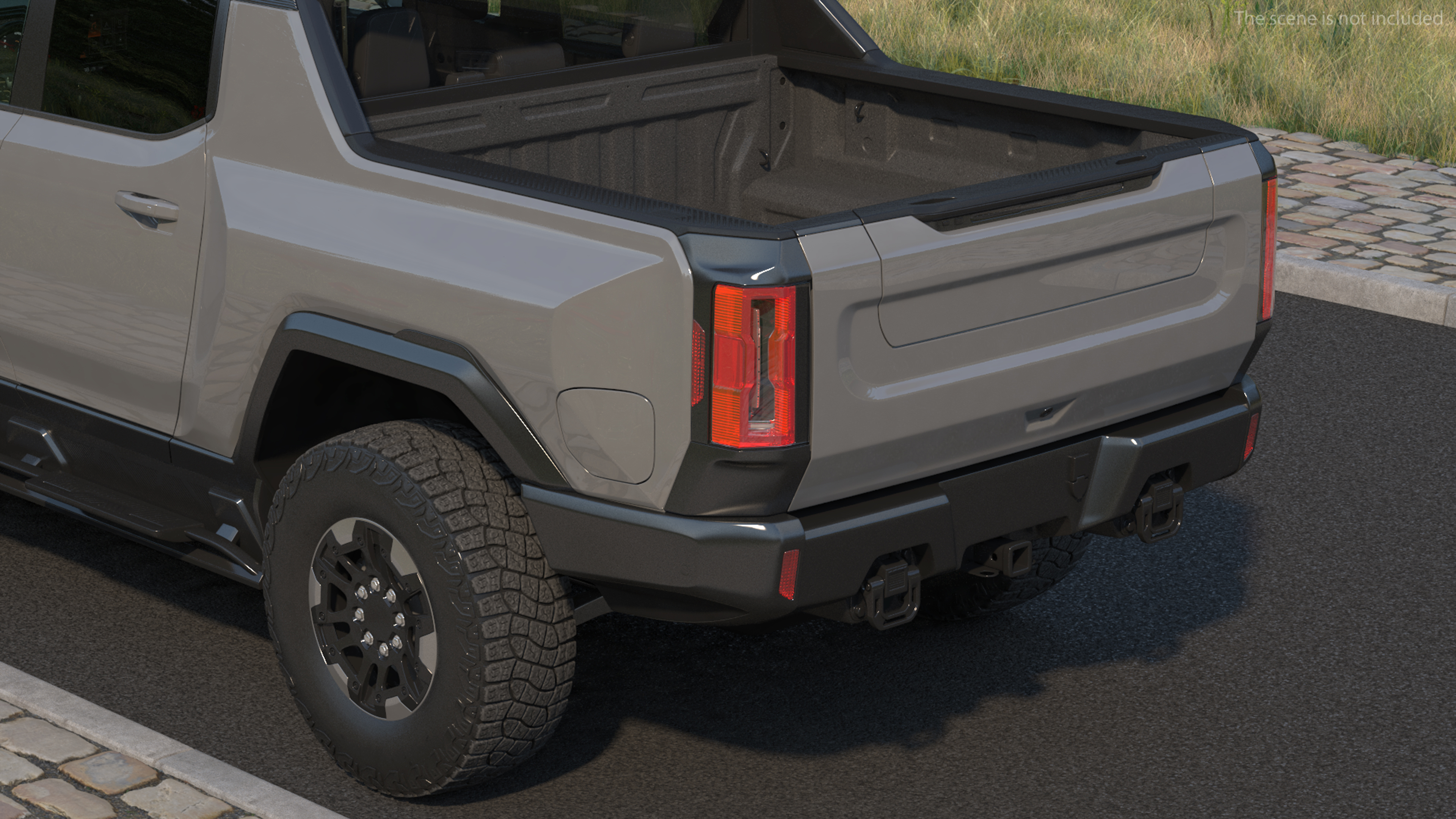 3D model Luxury Electric Pickup Truck Gray Rigged