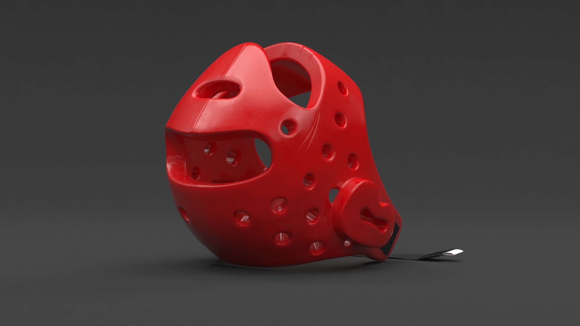 Karate Helmet Red 3D