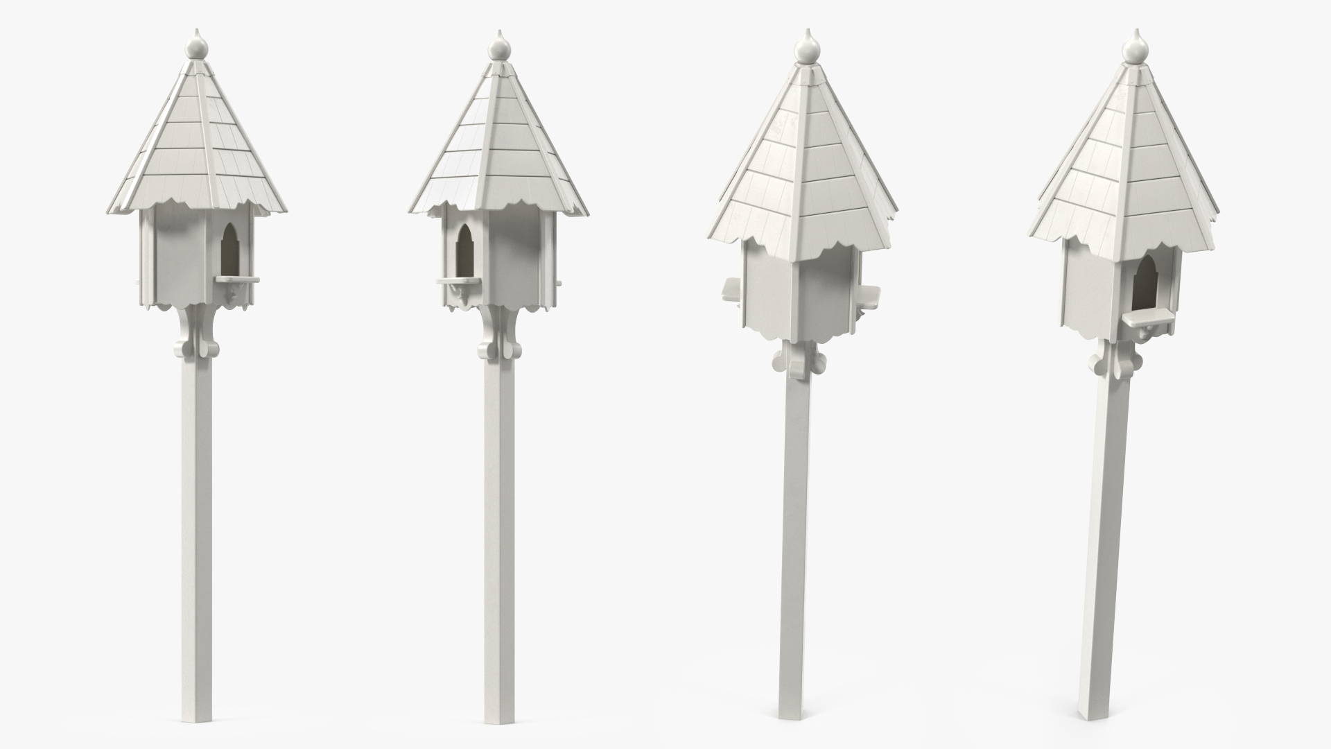3D Dovecote for Two Nests Painted White