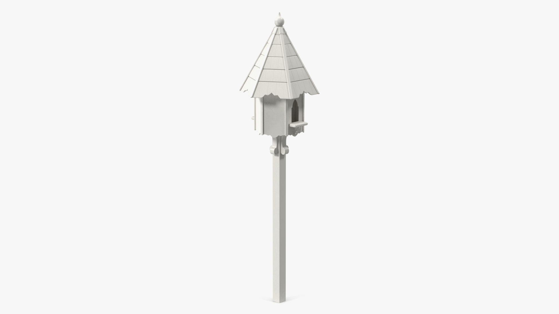 3D Dovecote for Two Nests Painted White