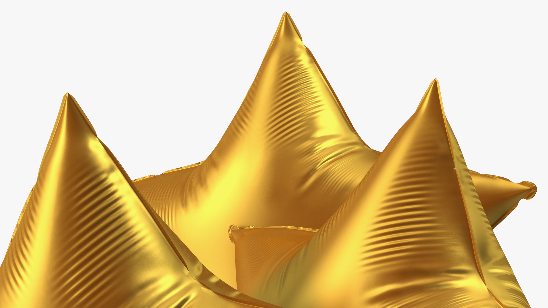3D Star Shaped Matte Gold Balloon Bouquet model