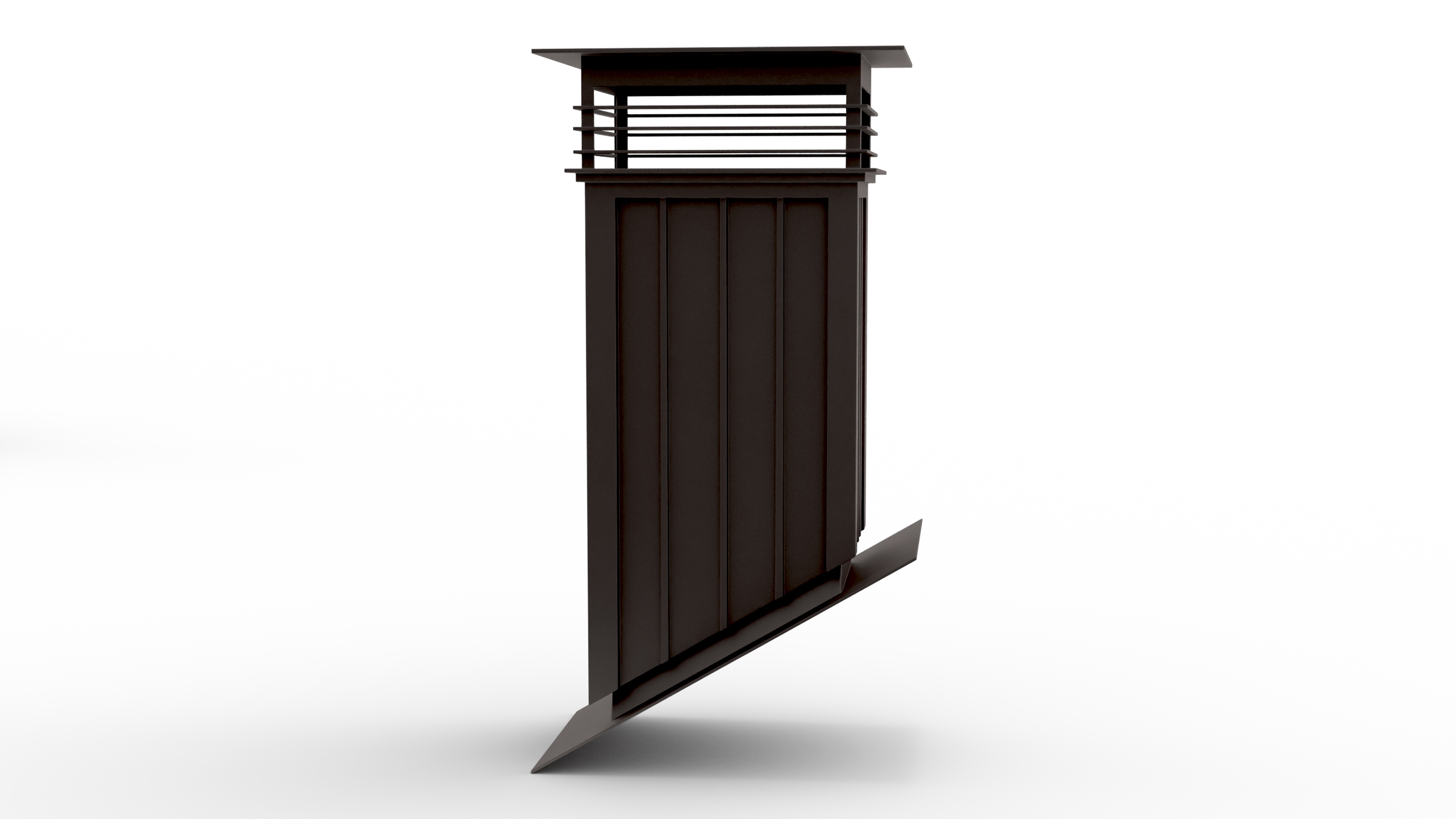 3D Square Metal Chimney Black Corner Base model